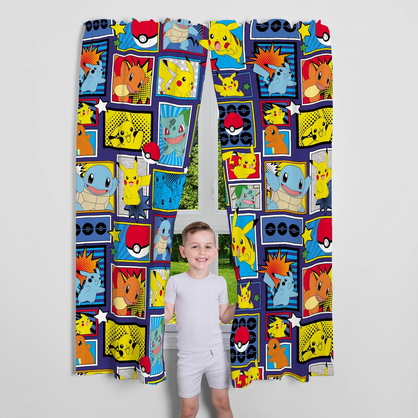 Pokémon Kids Room Window Curtains Drapes Set, 82 x 63 in, (Officially Licensed Product) by Franco