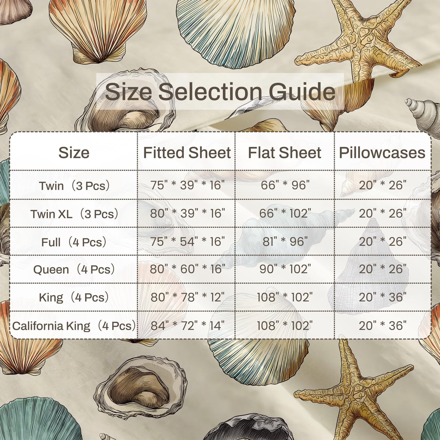 Coastal Queen Sheet Set Marine Life Flat Fitted Sheet Sets