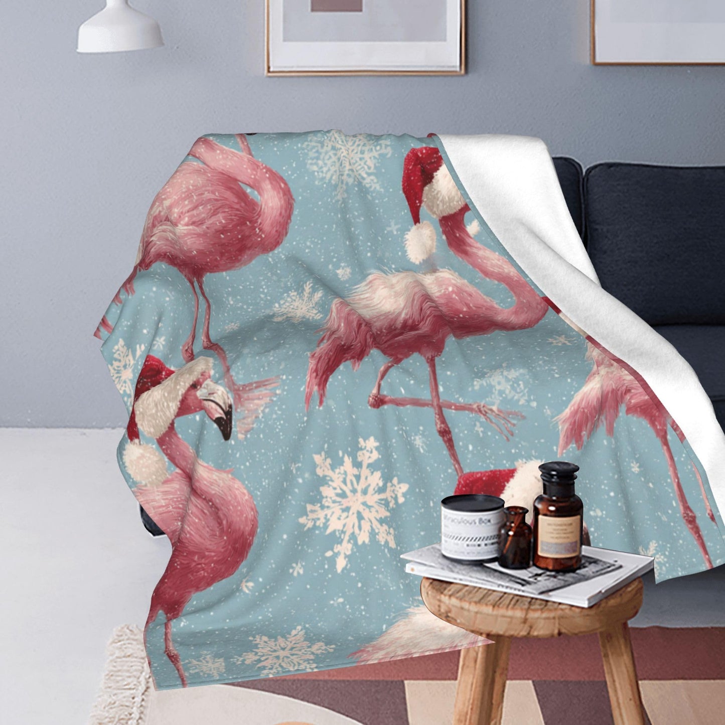 Flamingo Throw Blanket Soft Warm Cozy Christmas Flamingos Blankets Fuzzy Plush Fleece Flamingo Blanket Gifts for Couch Bed Sofa Home Decor 40''X50''