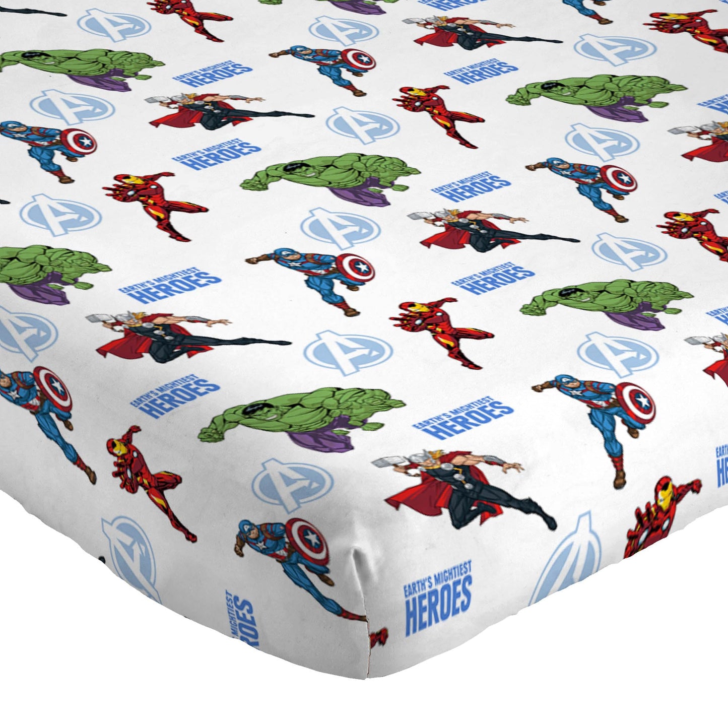 Jay Franco Kids Sheet Set with Fitted, Flat Sheets & Pillow Cover - Ultra-Soft Bedding with Pillowcase for Room Decor, White - Avengers, 3 Piece Twin