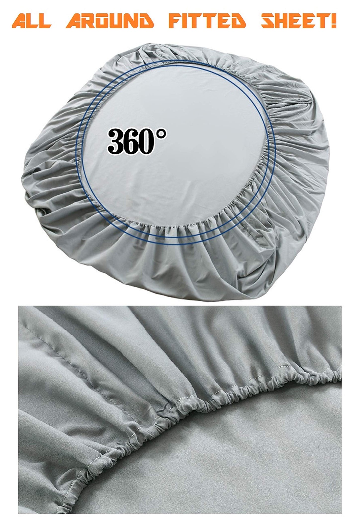 Elegant Comfort Ultra-Soft Double Brushed 6-Piece Microfiber Sheet Set Beautiful Tropical Patterns, and Vibrant Solid Colors, Luxury, All-Season Bed Sheet Set - Palm Leaves, Queen