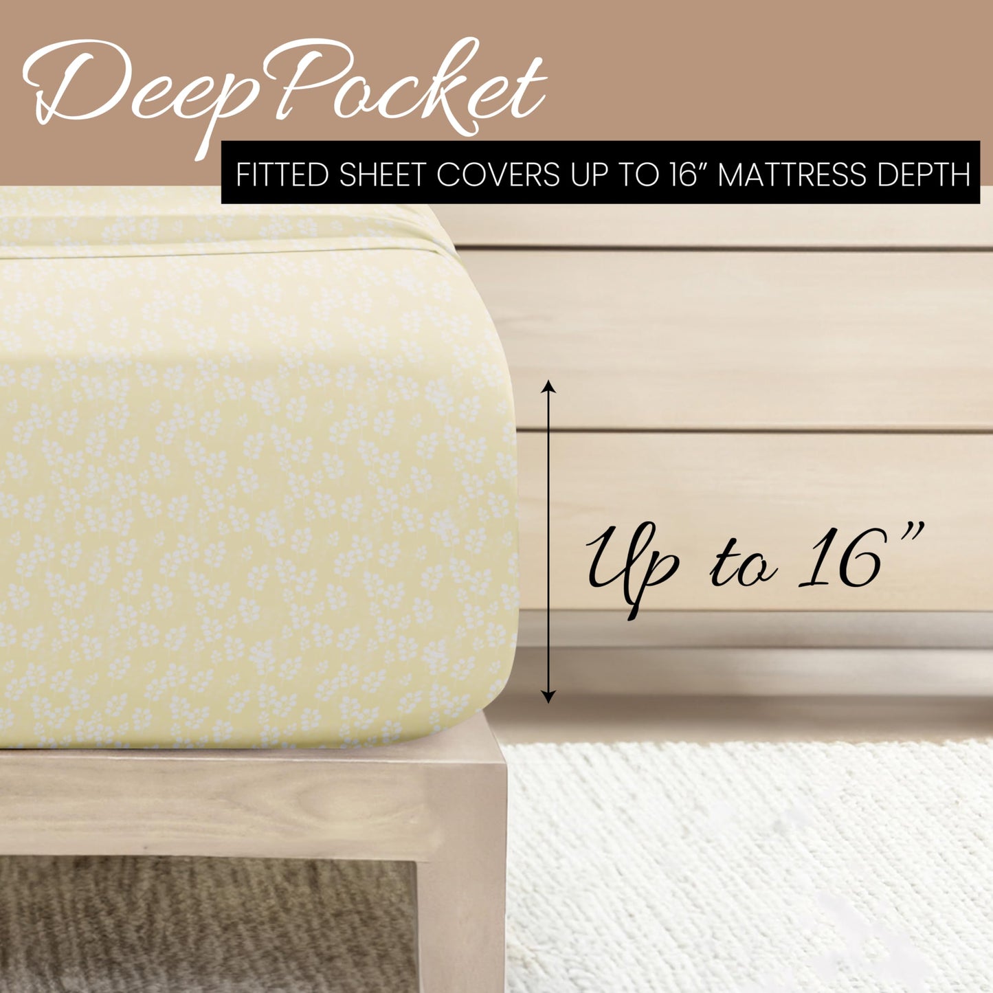Linen Market 4 Piece Full Bedding Sheet Set (Ivory Wheatfield) - Sleep Better Than Ever with These Ultra-Soft & Cooling Bed Sheets for Your Full Size Bed - Deep Pocket Fits 16" Mattress