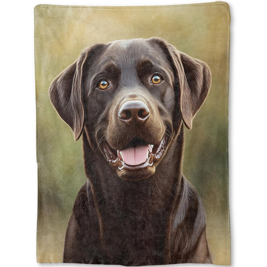 ainori Black Lab Blanket - Realistic Chocolate Labrador Dog Fleece Throw,Gifts for Kids Adult, Soft & Warm,Lightweight, for Rustic Modern Decor, Pet Lovers, and Room Home Accents 50x60in