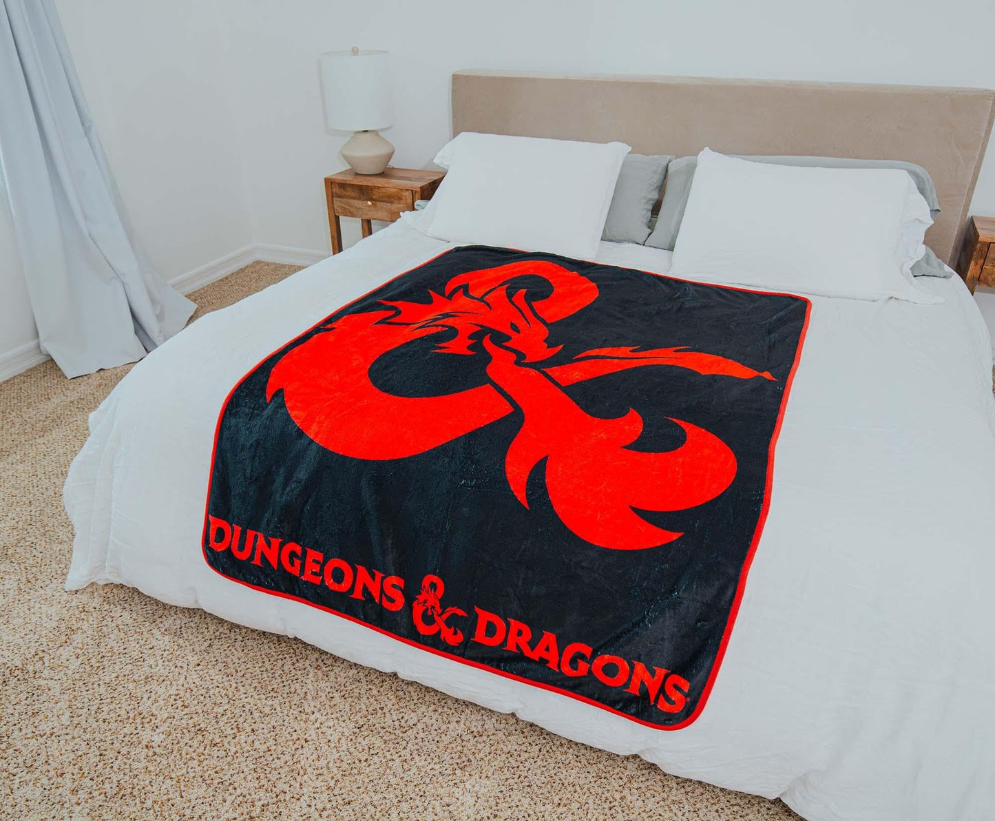 Dungeons & Dragons Logo Fleece Throw Blanket | Soft Polyester Cover for Sofa, Bed | 45 x 60 Inches