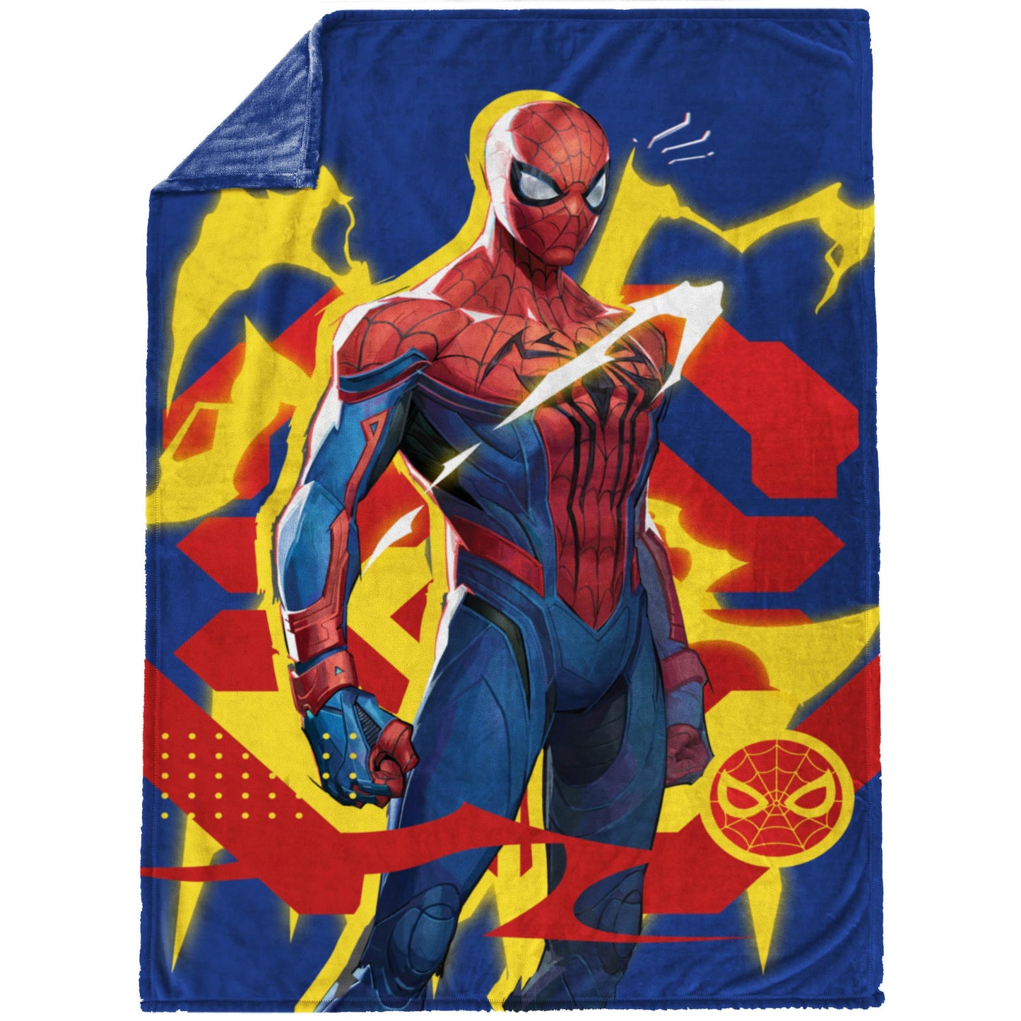 Jay Franco Kids Plush Throw Blanket – Soft & Cozy Fleece Throw for Bedroom & Couch Décor, Official Licensed Product, Blue - Marvel Rivals Spiderman, 60x90 - Large Blanket