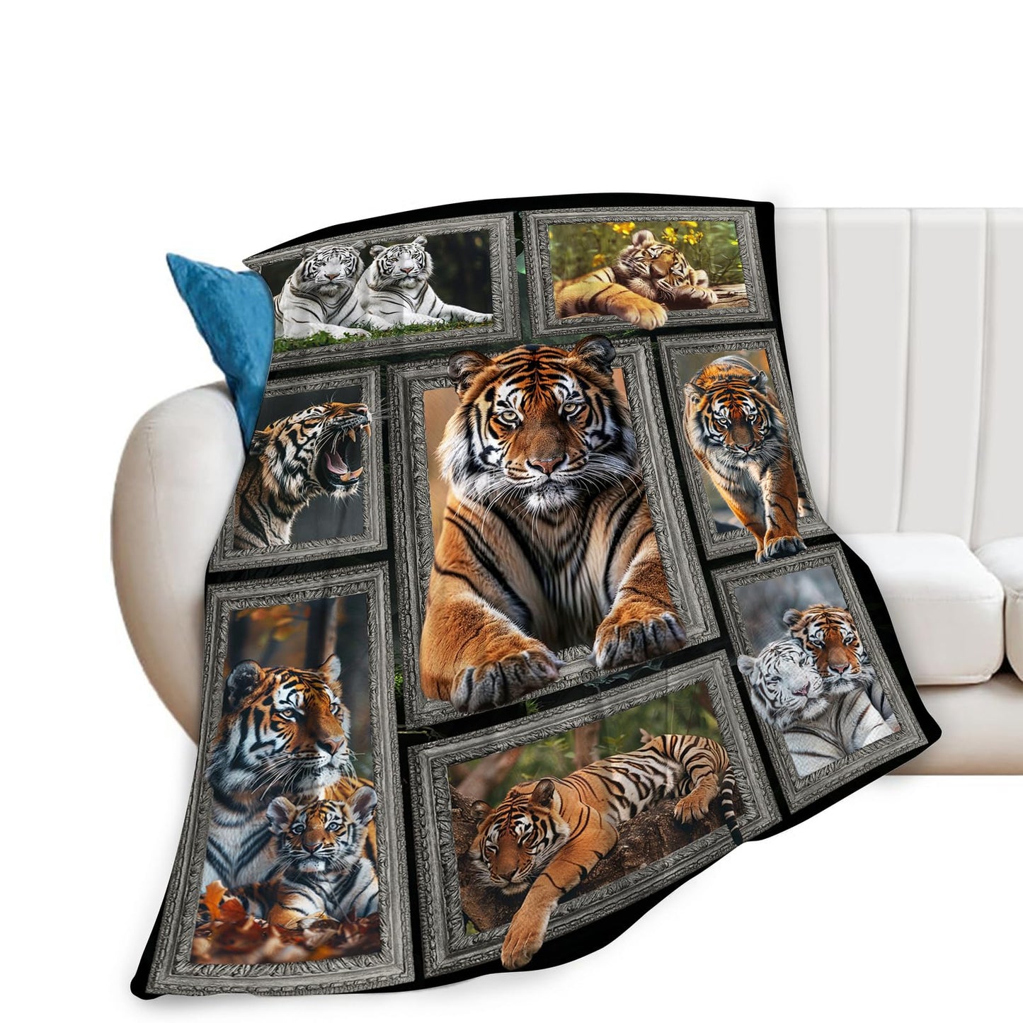 Baegopa Tiger Blanket Wild Animal Throw Blanket 50"X40"