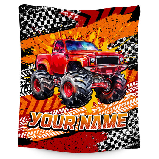 AIOMXZZ Toddler Blankets for Boys, Personalized Truck Gifts for Kids, Plush Cozy Car Throw Decor for Bedroom Sofa, 4 Size