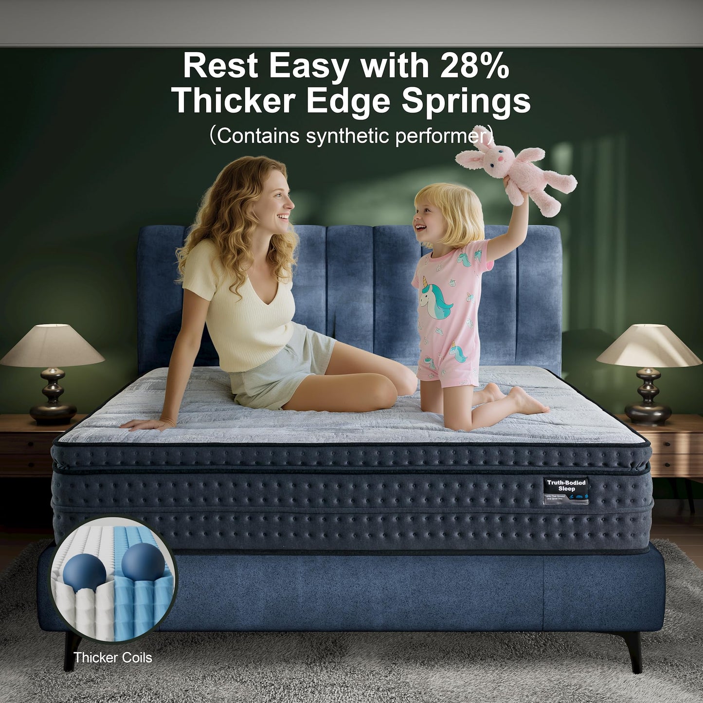 SURLUNKEYS Queen Mattress Medium Plush - 14 Inch Memory Foam Hybrid Mattress Strong Edge Support Without Motion Transfer for Deep Sleep, Grey