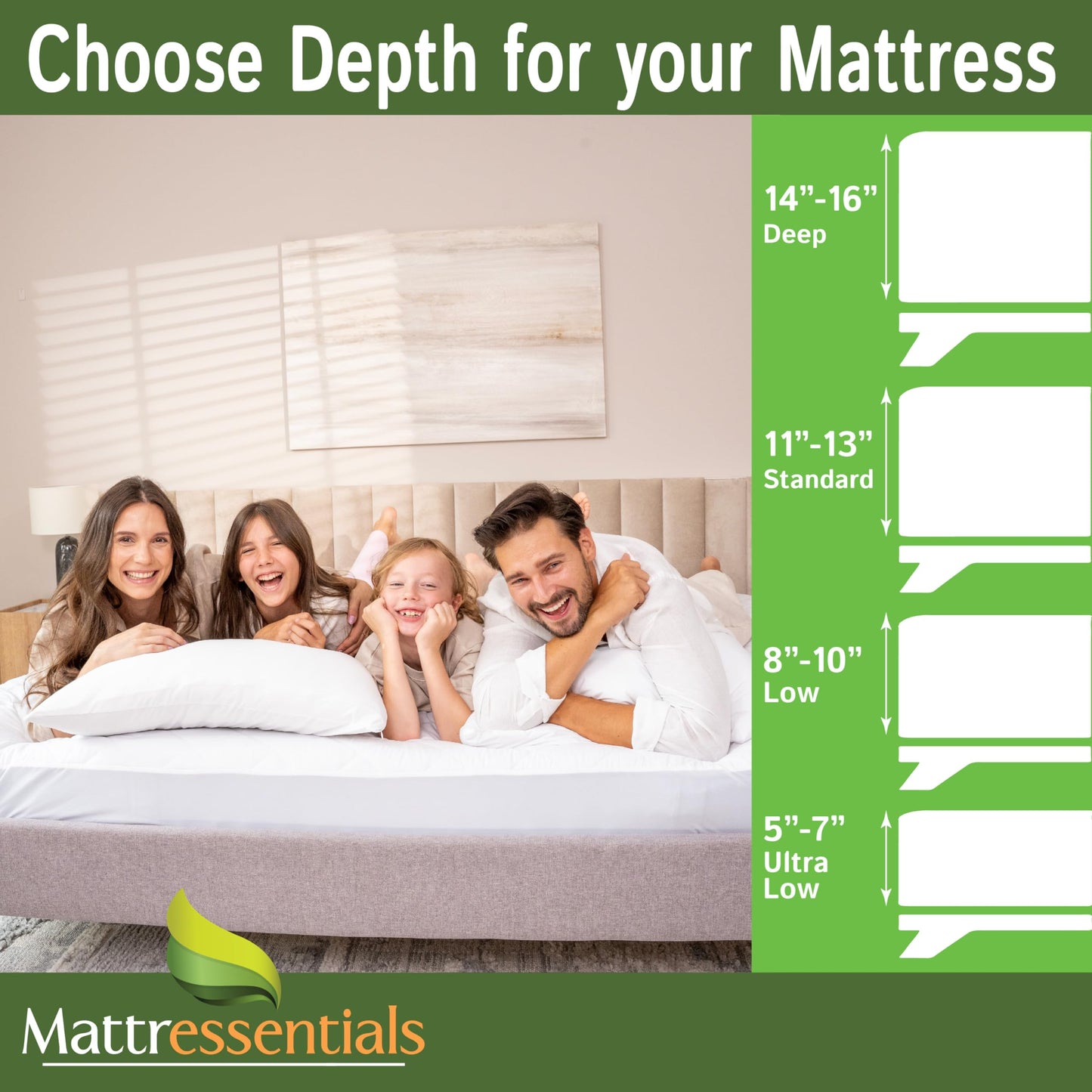 Zippered Full Mattress Protector (5"-7" Depth) - Bed Bug Waterproof Mattress Cover, Premium Quality Hypoallergenic Encasement White