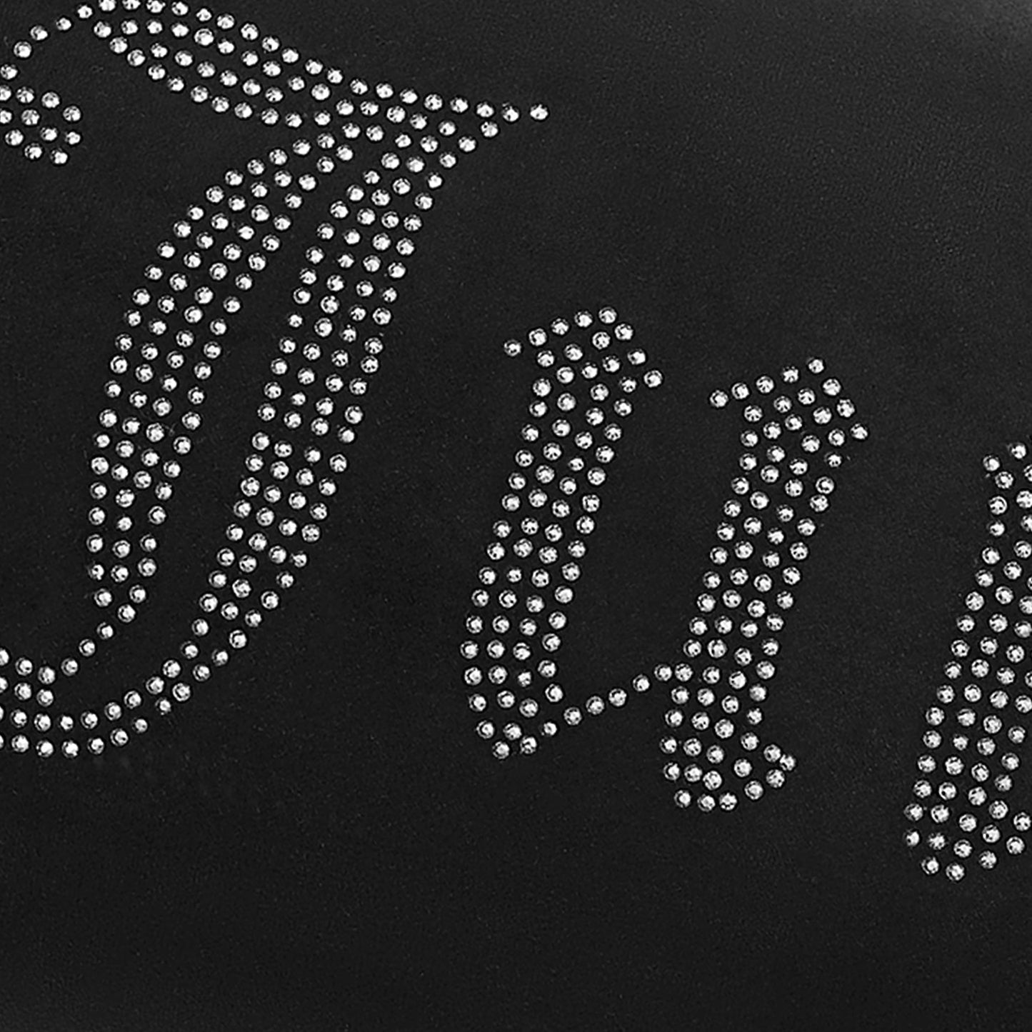 Juicy Couture Silver Rhinestone Decorative Pillow - Premium Throw Pillow - Living Room and Bedroom Décor - Hannah 16" x 36", Black Velvet