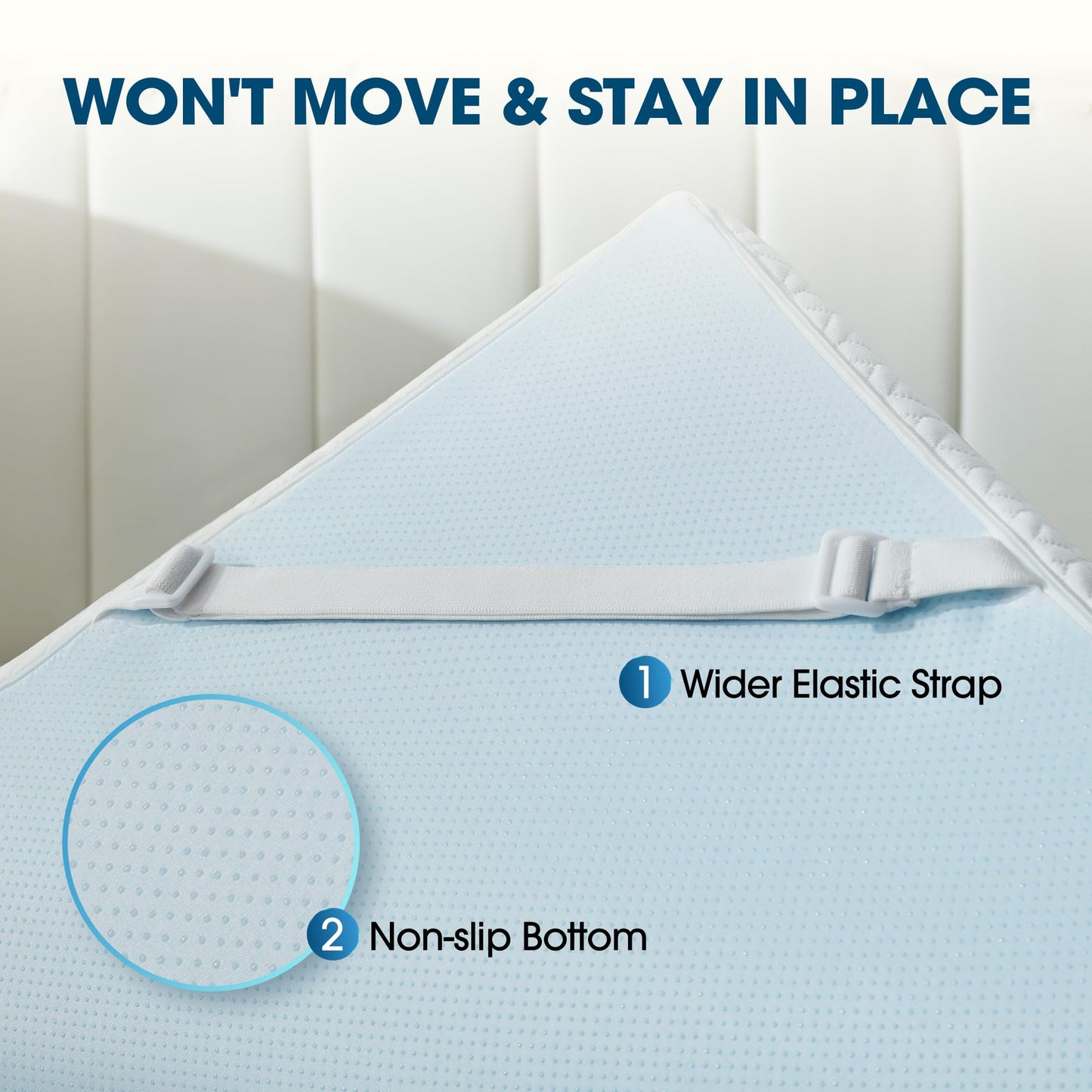 Ninemoon 3 Inch Gel Memory Foam Mattress Topper Twin, Cooling Gel Bed Topper for Pressure Relief, High Density Sleep Comfort with Removable & Washable Bamboo Cover
