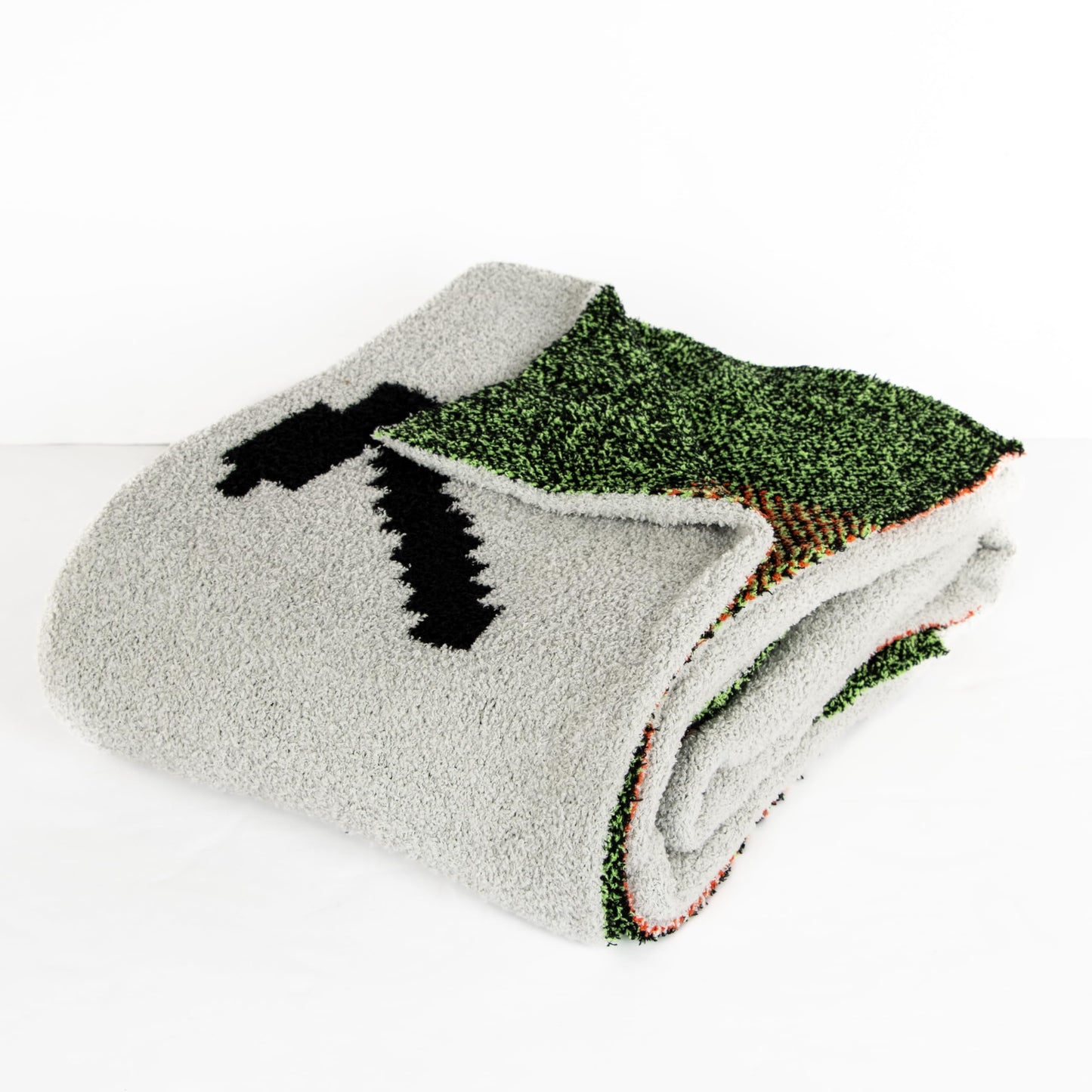 Minecraft Feather Knit Fluffy Throw Blanket - Creeper and Weapons Fuzzy Blanket Measures 50 x 60 Inch, Super Soft Lightweight Gamer Bedding