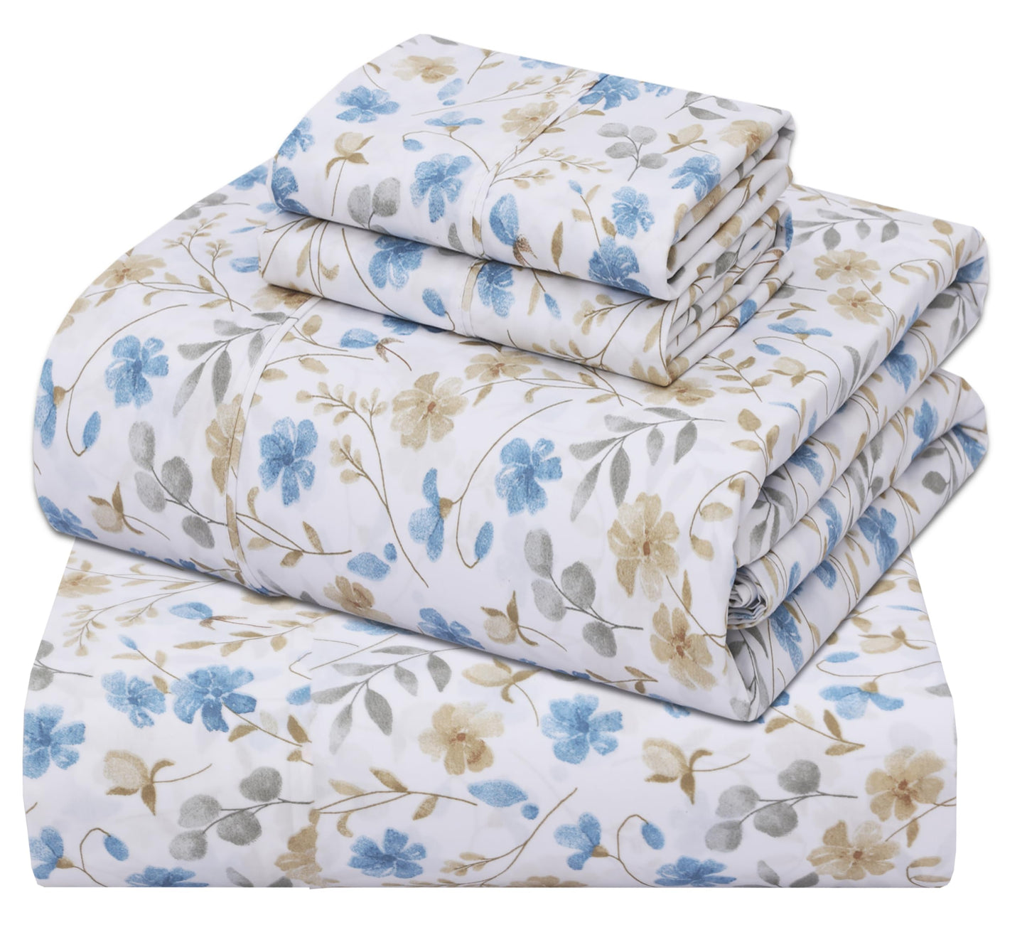 ZOYER 100% Cotton Sheets – Full Size Percale Bedding, Cooling & Breathable, Durable with a Crisp, Soft & Comfortable Feel, 16" Deep Pocket, 4-Piece Set, Country Cost