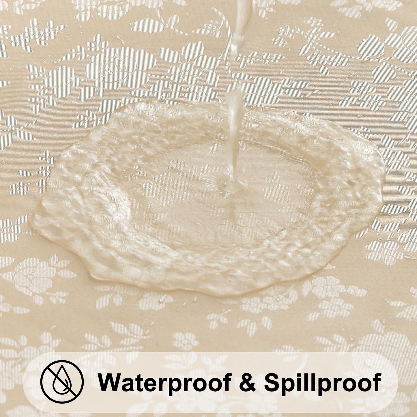 Smiry Rectangle Table Cloth, Waterproof Heavy Duty Vinyl Tablecloths, Wipeable Washable Table Cover for Kitchen and Dining Room (Beige, 70" X 90")