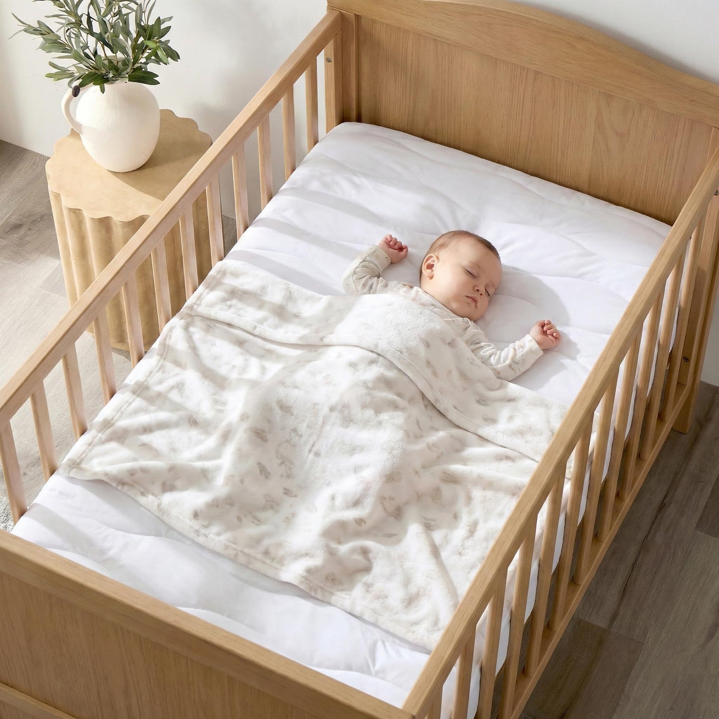 Premium Waterproof Crib and Toddler Mattress Protector, Quilted Crib Mattress Pad with 100% Cotton Top, Sheets Fitted Crib Mattress Cover, Durable and Breathable, Machine Washable, White, 52" x 28"
