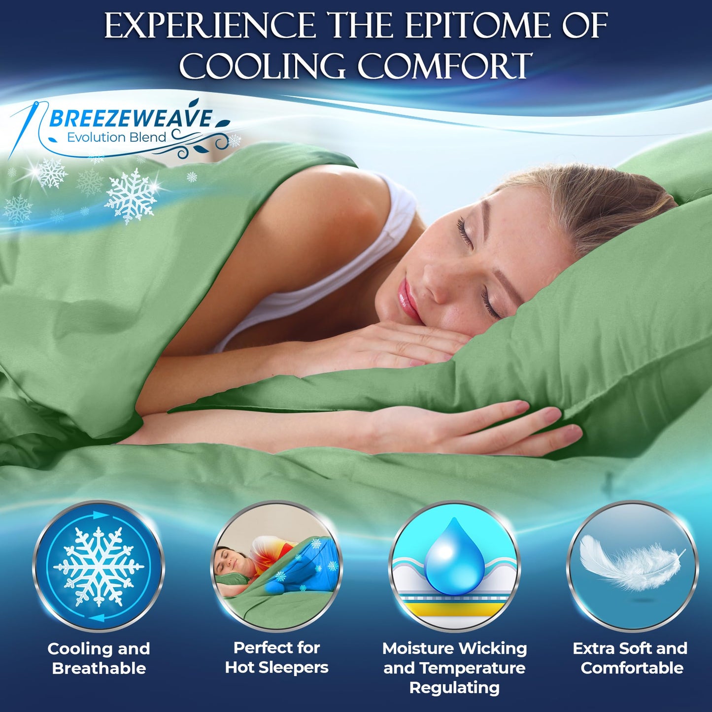 DECOLURE Cooling Sheets Full Set 4pcs - Luxurious & Ultra-Soft Full Size Cooling Sheets for Hot Sleepers - Comfortable Bamboo Viscose Microfiber Full Cooling Bed Sheets w/Deep Pockets (Sage Green)