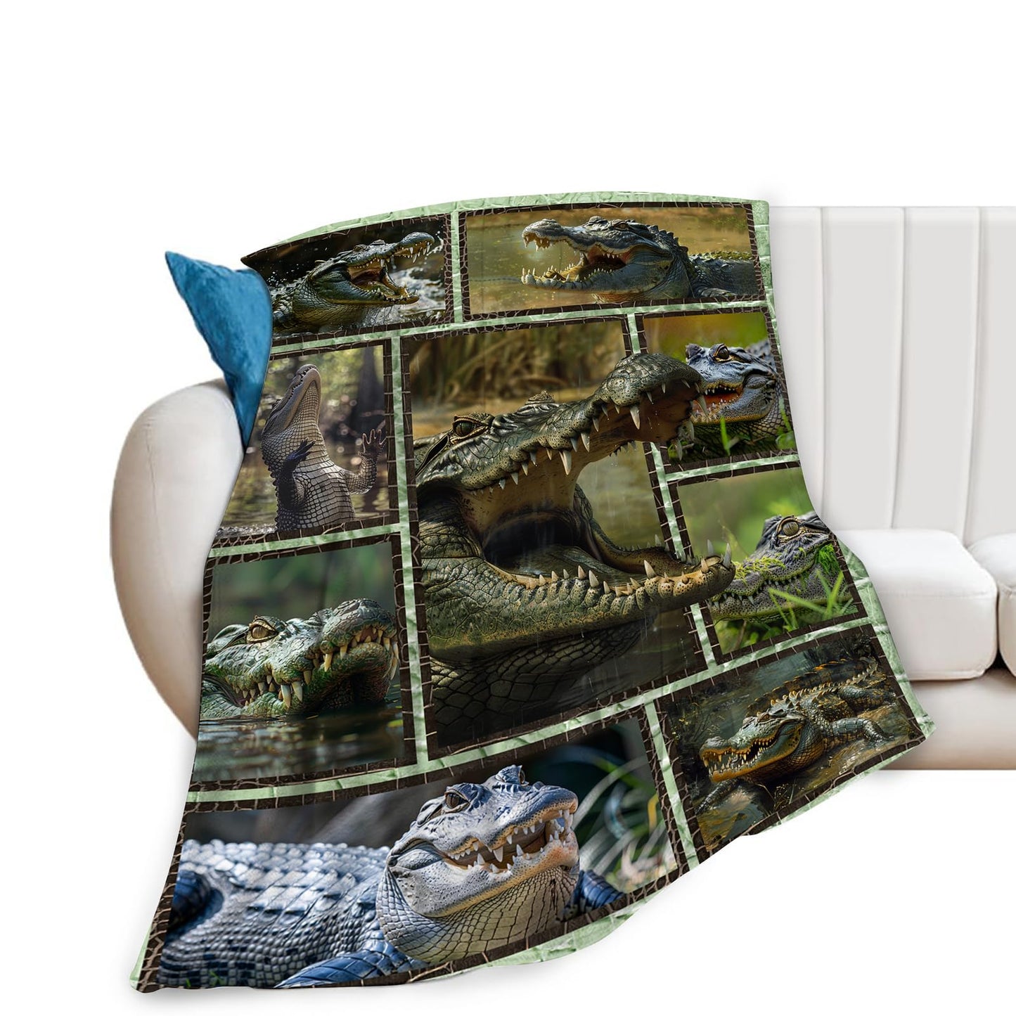 Baegopa Crocodile Blanket Alligator Throw Blanket 50"X40"