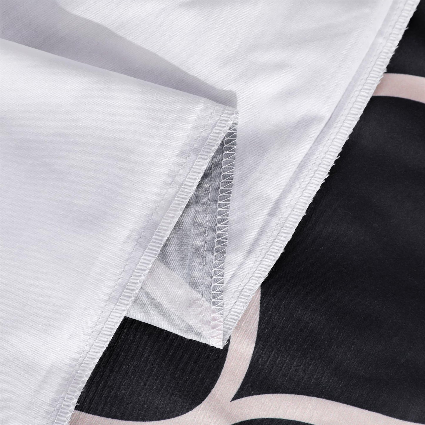 organictune Duvet Cover Twin Size, Curve Pattern Duvet Cover Set with Zipper Closure, 2 Pieces Black and White Bedding Set with Corner Ties and Pillow Shams