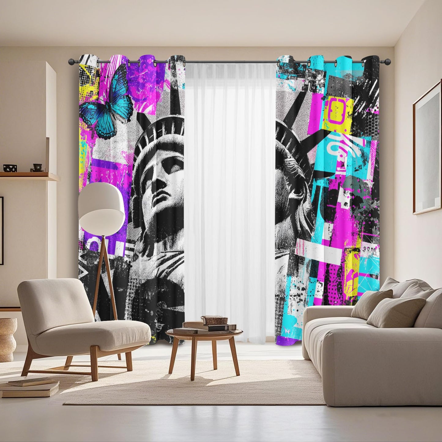 Graffiti Blackout Curtains for Bedroom Living Room Abstract Street