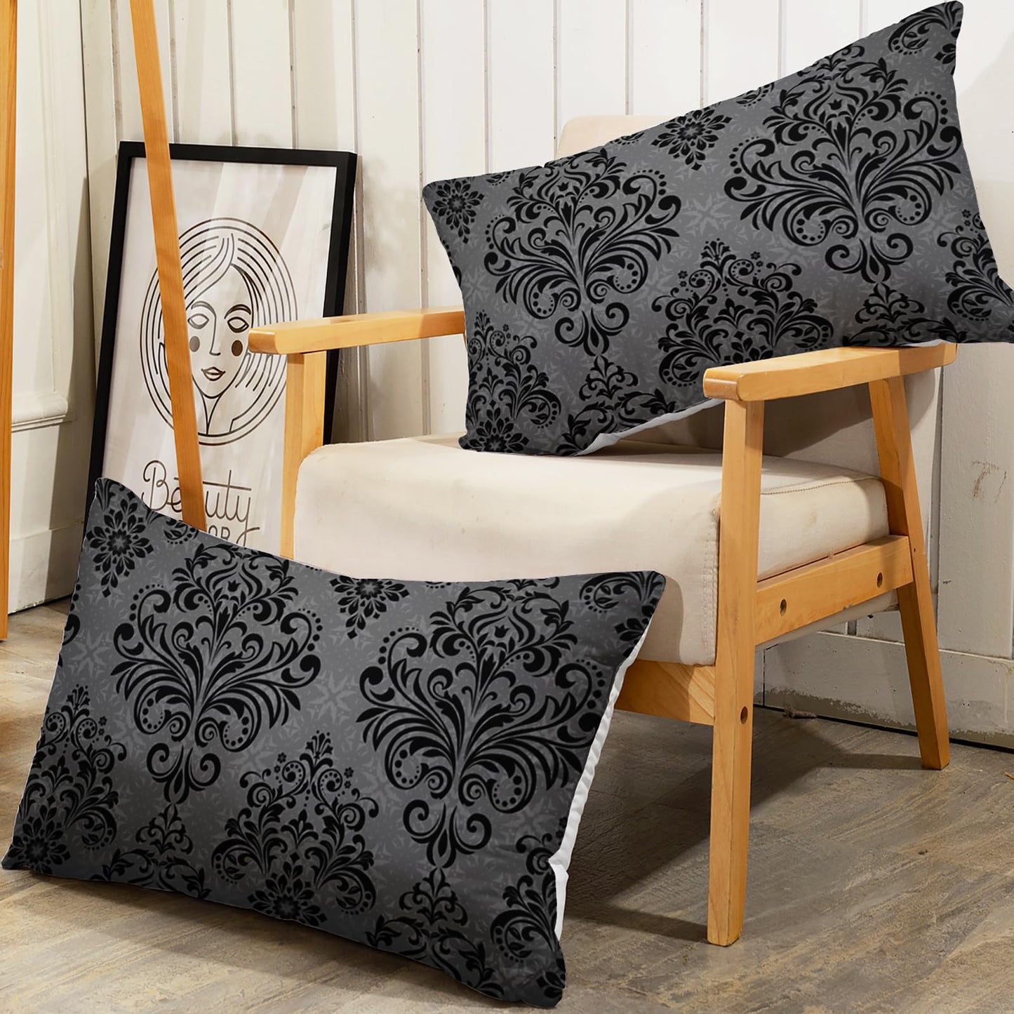 AILONEN Floral Fitted Sheet Set Queen Size, Bohemian Floral Fitted Sheet & 2 Pillowcases,Gothic Black Bedroom Decor Bedding Set 3Pcs for Kids Teens Adults
