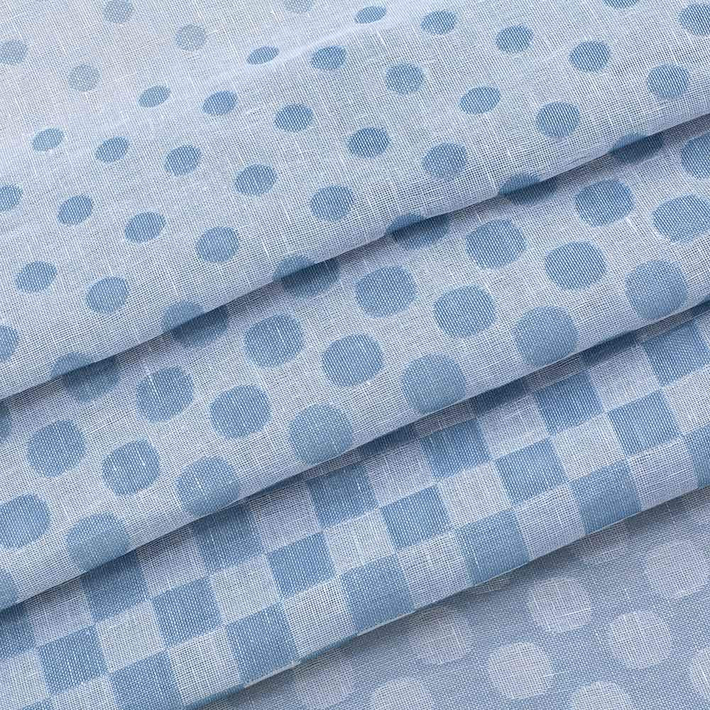 Everyday Celebration Linen Polka Dot Sheer Window Curtains, Ombre Semi Sheer Curtains 100% Full Lenght Window Drapes, Grommet Curtains & Drapes (Sky Blue), 52" W X 84" H, 1 Panel