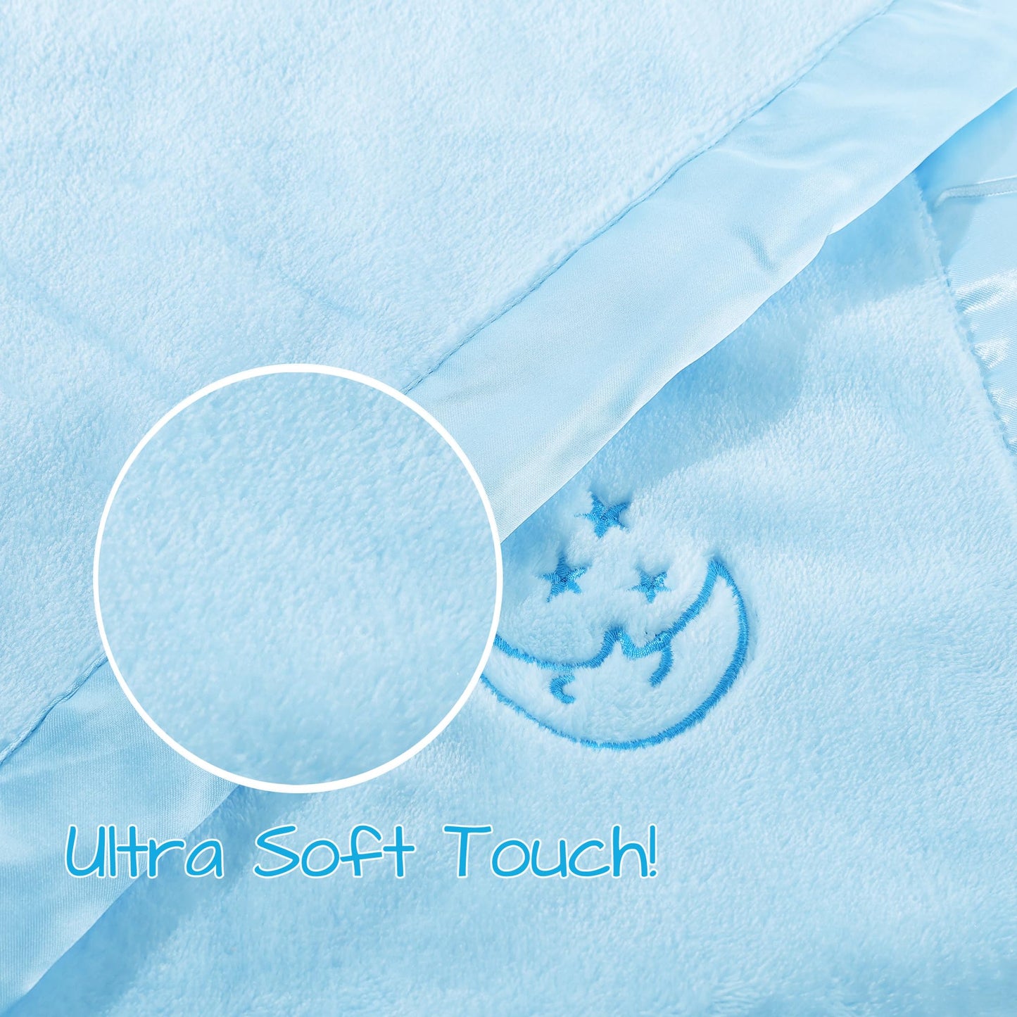 DayOfShe Personalized Baby Blankets with Name for Boys Girls Birthday Baby Shower New Essentials Gifts,Custom Blue Baby Boy Blankets with Name for New Baby Boy Christmas