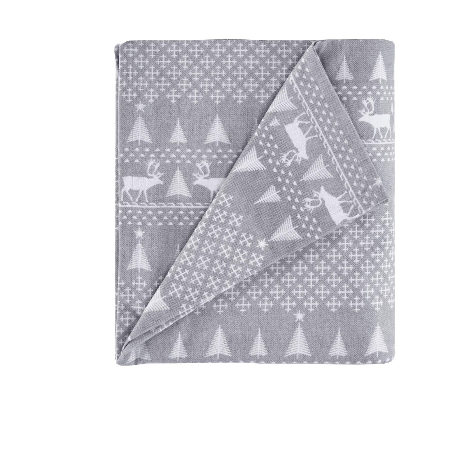 Woolrich Cotton Sheet Set Cottage Charms Print, 100% Cotton Flannel Sheets Warm & Fuzzy Bedding Set King Size Sheets, Fitted Pocket Fits Up to 14" Mattress, King Grey Winter Frost, 4 Piece