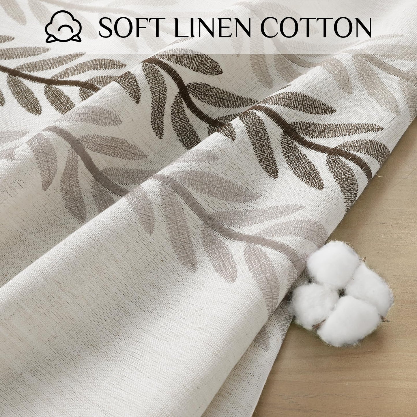 Softalker Outdoor Linen Tablecloth Rectangle, Waterproof Cotton Boho Farmhouse Table Cloths with Tassel, Heavy Weight Wrinkle Free Table Cover for Picnic Camping Dining - 55 x 84 Inch, Wine Leaf