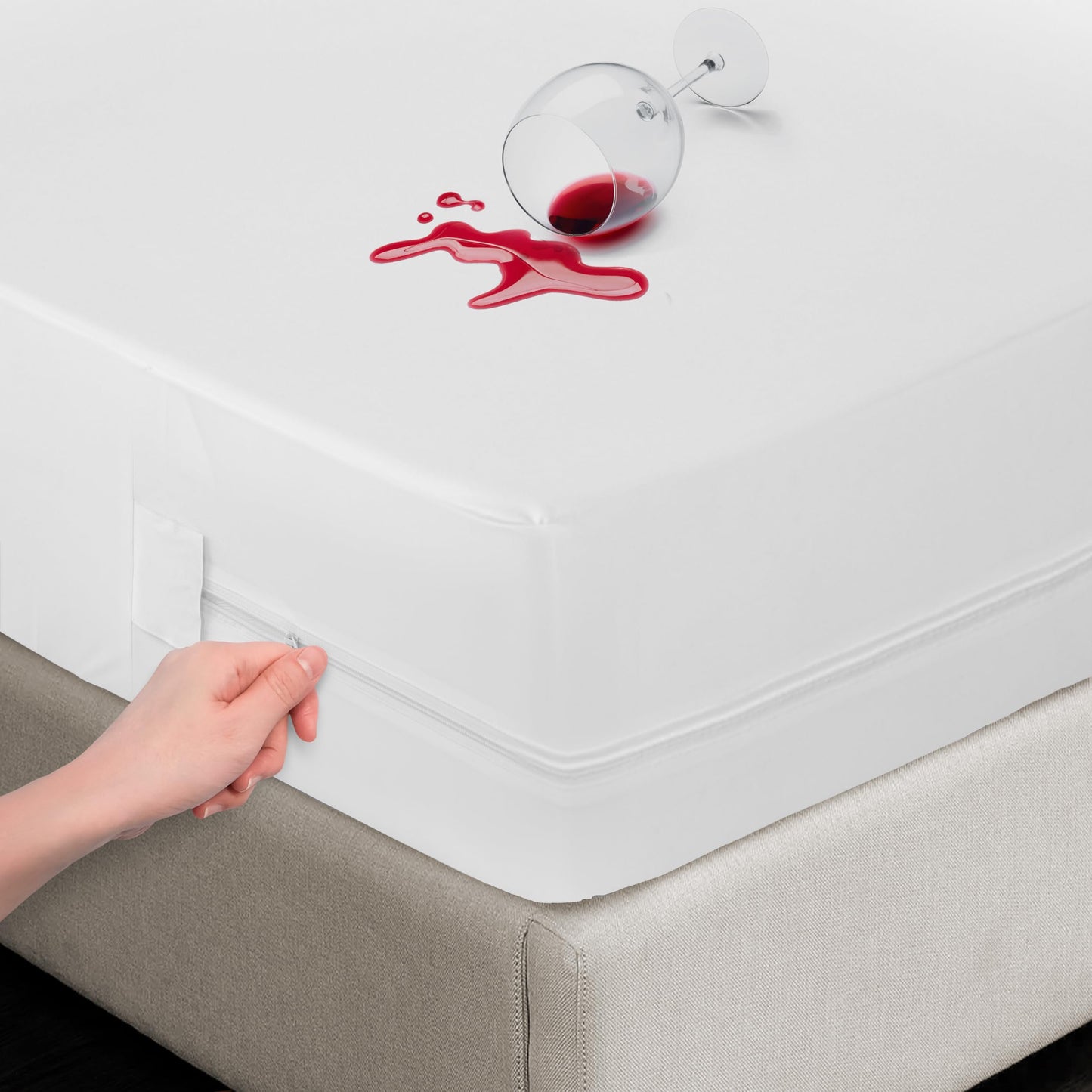 LUX Décor King Zippered Mattress Encasement - Bed Bug Proof, 100% Waterproof Mattress Protector - 14 Inches Deep All Sided Cover, Noiseless - 78X80