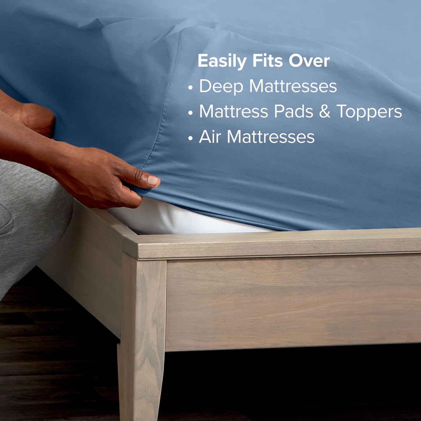 Bare Home Twin XL Sheet Set - 22'' Deep Pockets - Luxury 1800 Ultra-Soft Microfiber - Double Brushed - Easy Fit - 3 Piece Set - Bedding Sheets & Pillowcases (Twin XL, Coronet Blue)