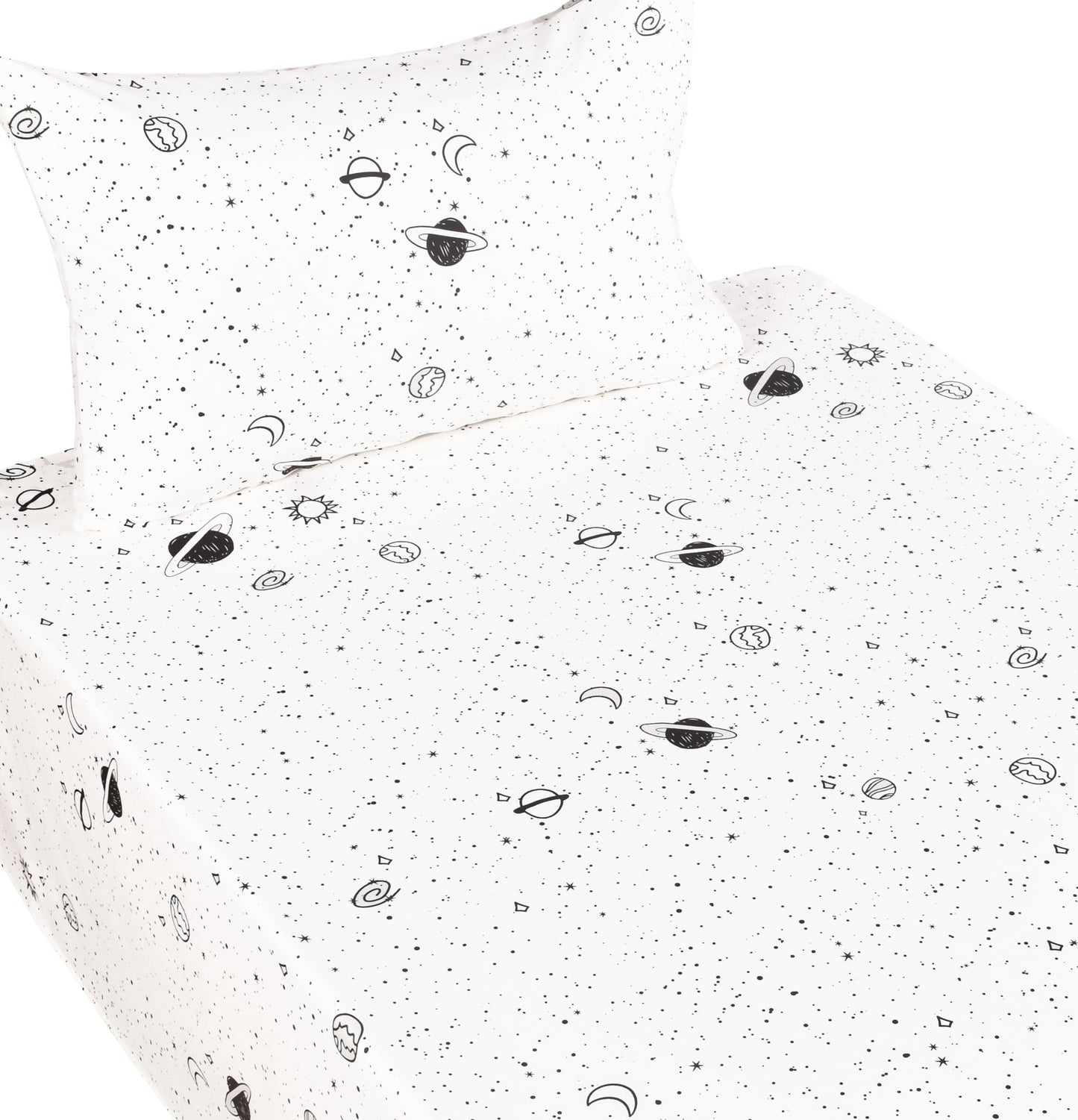 Scientific Sleep Starry Galaxy Solar System 100% Cotton 3 Pcs Twin Bed Sheet Set Kids Boys Girls Toddler Teen, Flat Sheet & Fitted Sheet & Pillowcase Kids Bedding Set (Galaxy, Twin)