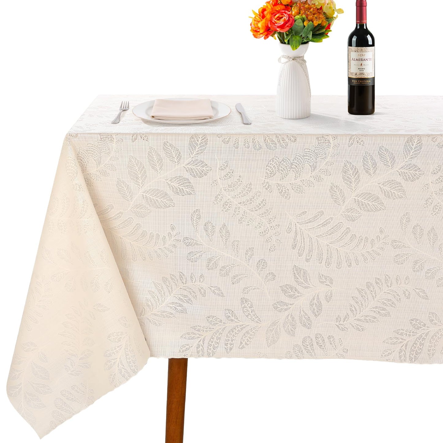 Kaixinbao Vinyl Tablecloth Rectangle, Heavy Duty Waterproof Table Cloth, Wipeable, Reusable Spillproof Table Cover for Indoor, Outdoor, Kitchen, Dining Room, Party, Picnic, Camping