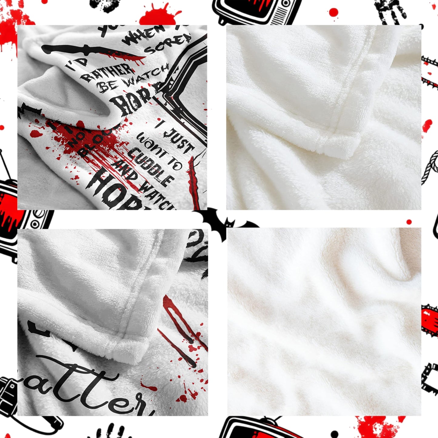 Loxezom Horror Movie Gifts Blanket 60" X 50", Halloween Christmas Birthday Gifts for Horror Movie Lovers, Scary Blanket/Merch/Birthday Party Decorations, Scary Movie Blanket