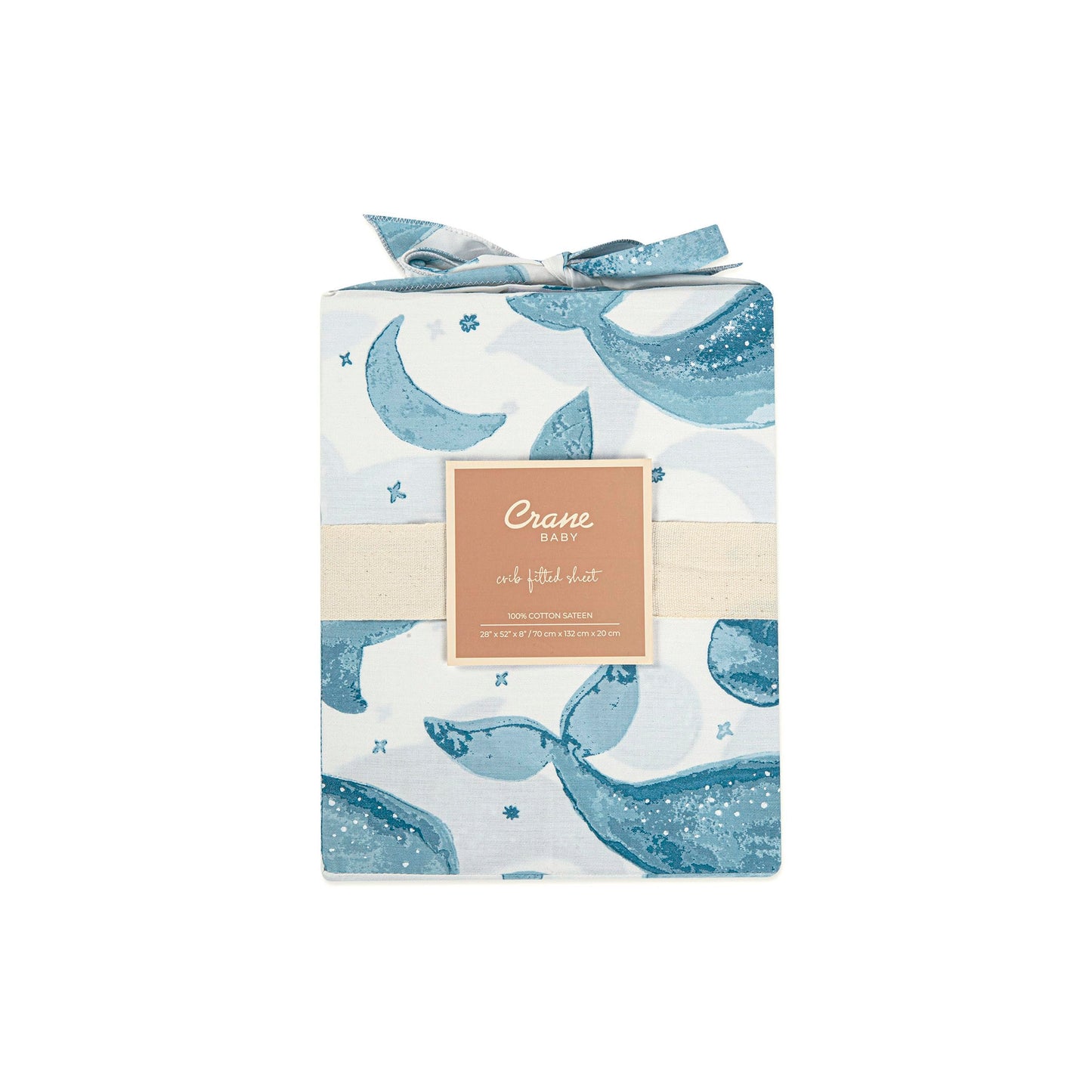 Crane Baby Ocean Crib Sheet, 100% Cotton Fitted Sheet, 28" x 52", Crib Sheets for Boys, Toddler Bed Sheets, Ocean Nursery Decor