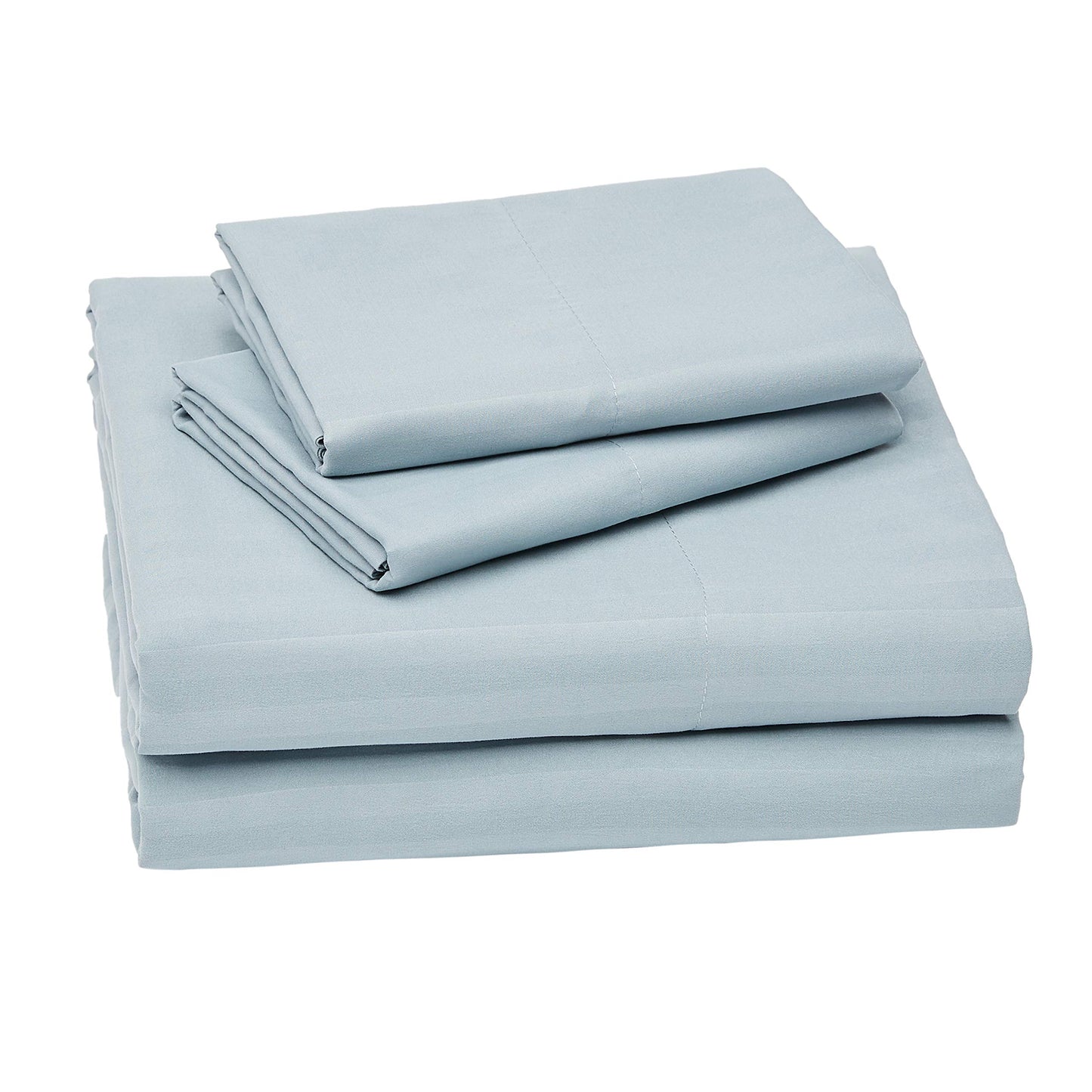 Amazon Basics Deluxe Breathable Wrinkle Resistant Brushed Microfiber Polyester Bed Sheets, 4-Piece, Full, Spa Blue Striped