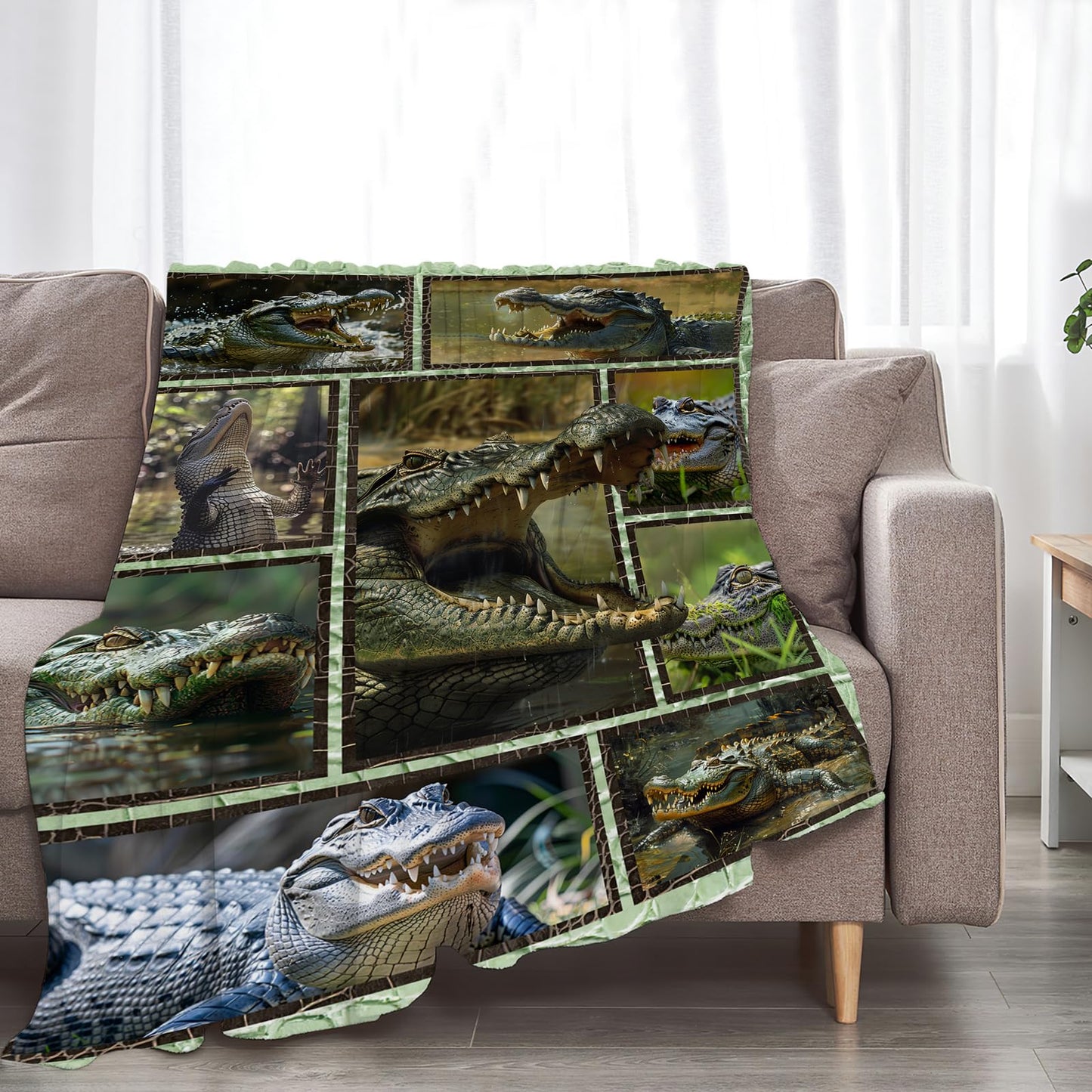 Baegopa Crocodile Blanket Alligator Throw Blanket 50"X40"