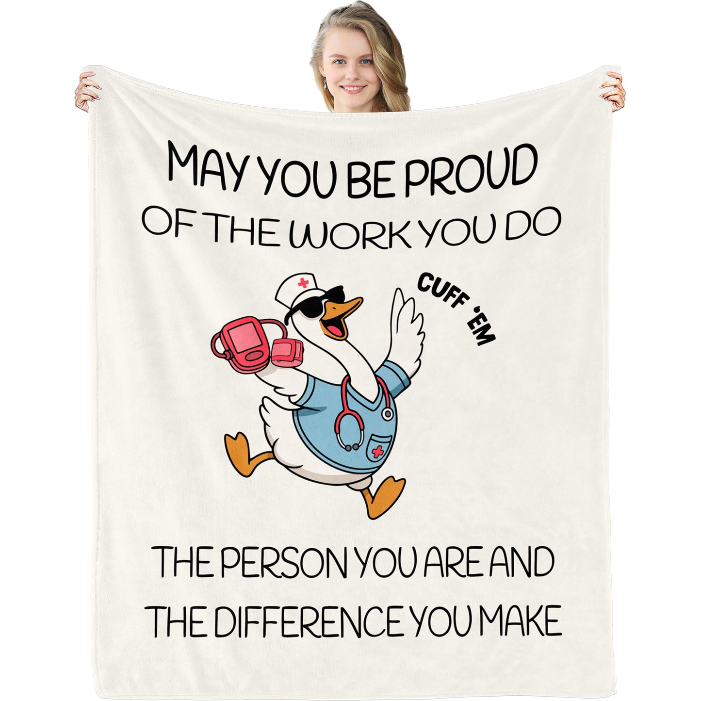 Zlomjro Funny Gifts for Nurses Female, Nurse Blanket, Certified Nurses Day/Week Gifts, RN/LPN/Appreciation Gift for Women, Nursing Graduation Gift, Cozy Warm Throw Blanket 60" X 50"