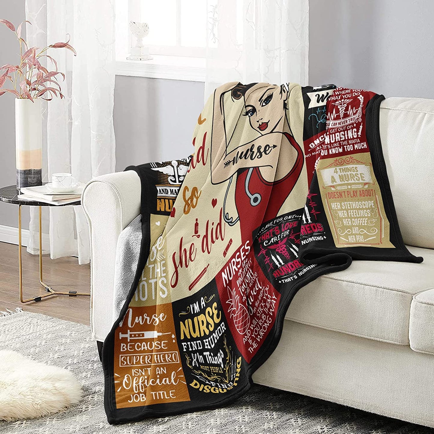 Ivivis Nurse Gifts for Women Nurse Appreciation Gifts RN Gifts for Nurses Nursing Student Graduation Nurse Retirement Birthday Gifts, Christmas International Nurses Day Gifts Throw Blanket 60”X50”