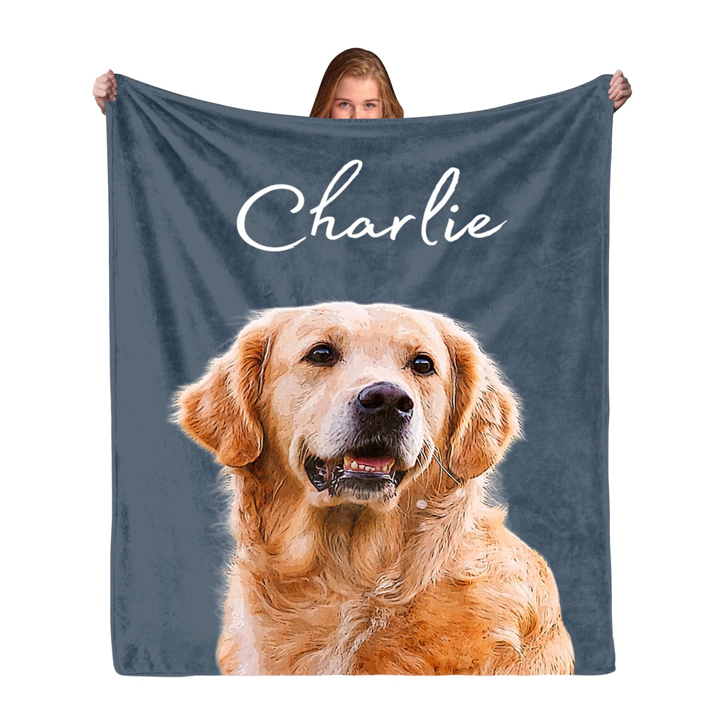 Pamaheart Custom Dog Face Blankets, Personalized Pet Photo Blanket, Fleece Dog Blankets, Customized Photo Throws, Dogs Dad Gifts, Pet Lover Gifts, Memorial Gift /1