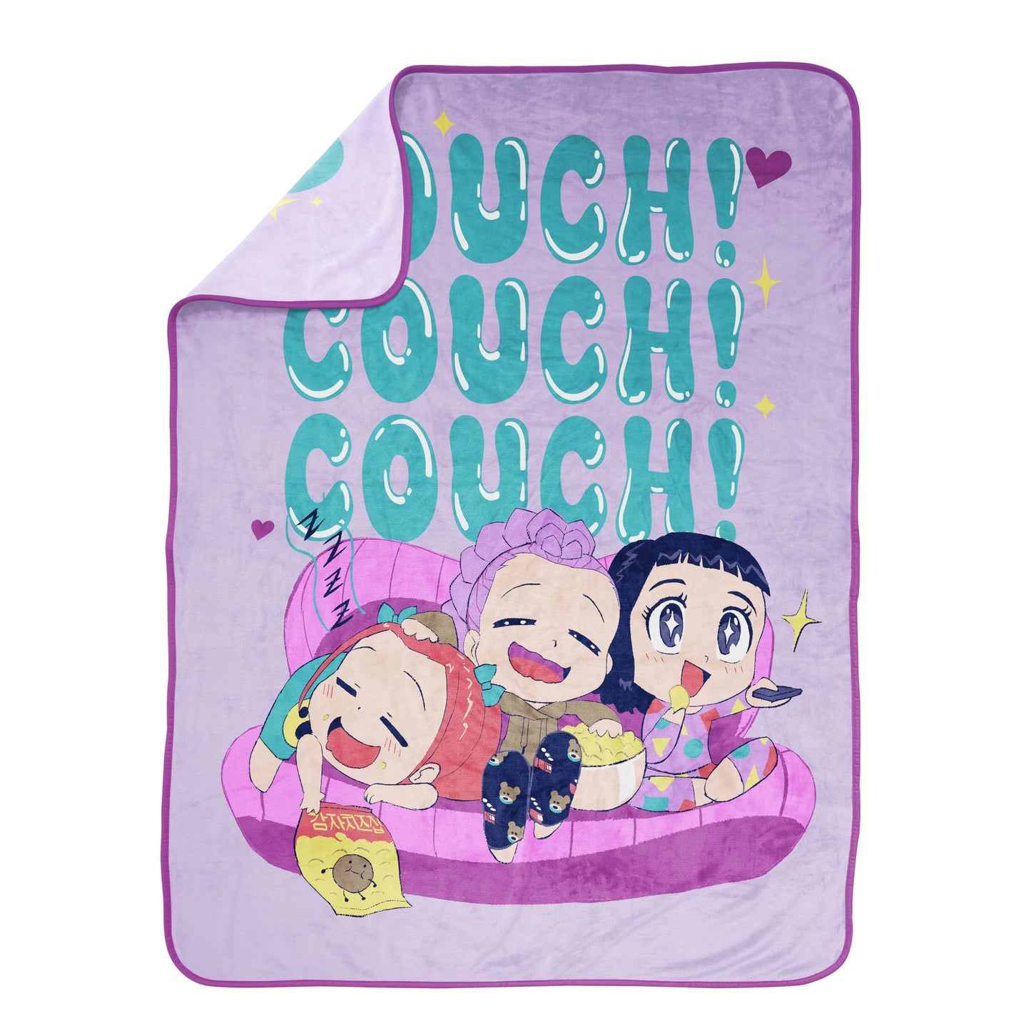 Jay Franco Kids Plush Throw Blanket – Ultra Soft Cozy Plush Fleece for Bed, Couch, Sofa, Home Décor, Official Licensed Huntrix, Purple - Kpop Demon Hunters, 46x60 - Throw Blanket