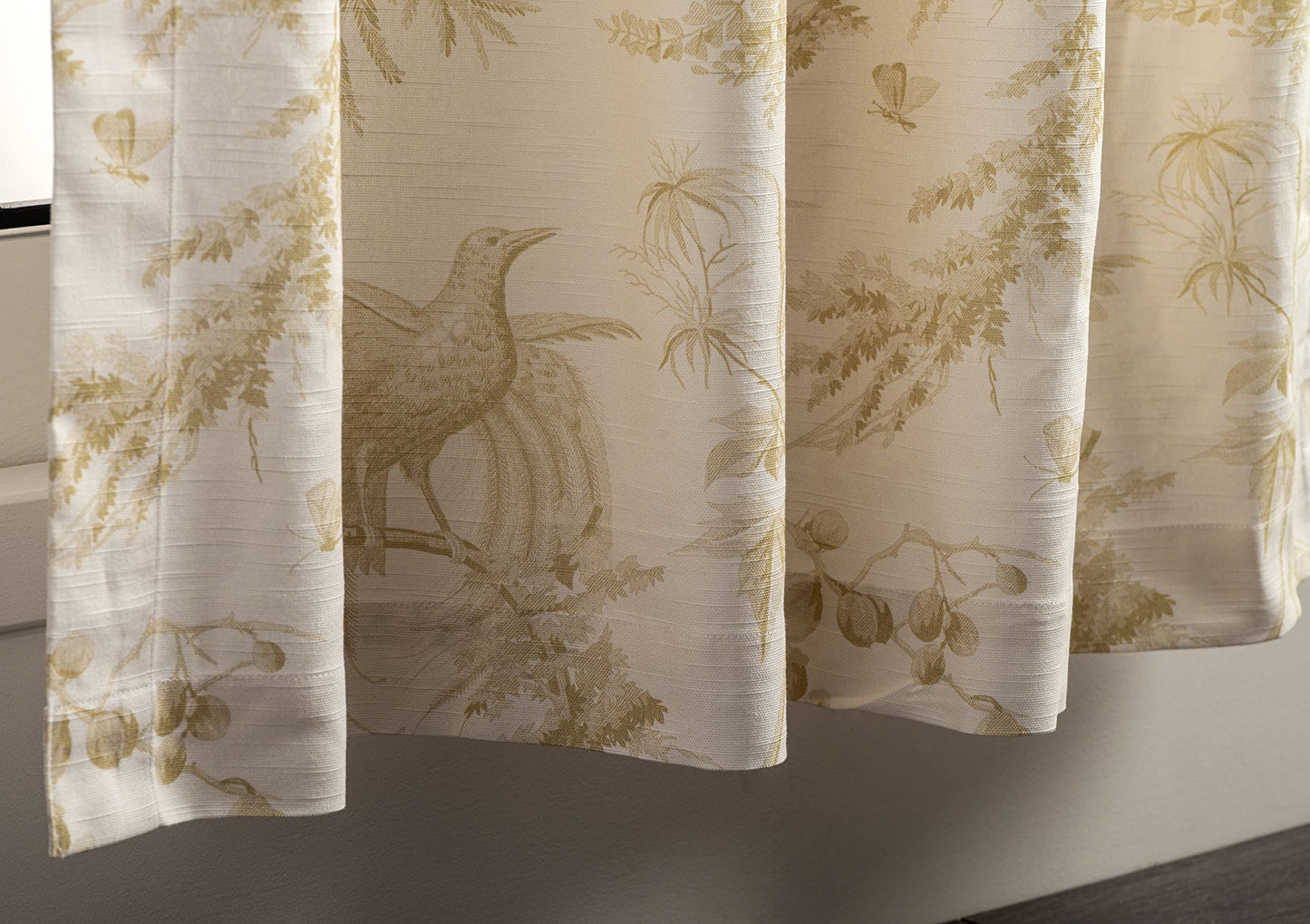 Maison d' Hermine Curtains for Living Room 100% Cotton 96 inch Length One Panel Light Filtering Toile Curtains for Bedroom Windows with Rod and Loop Pockets Drapes (Paradise Sage, 50" W x 96" L)