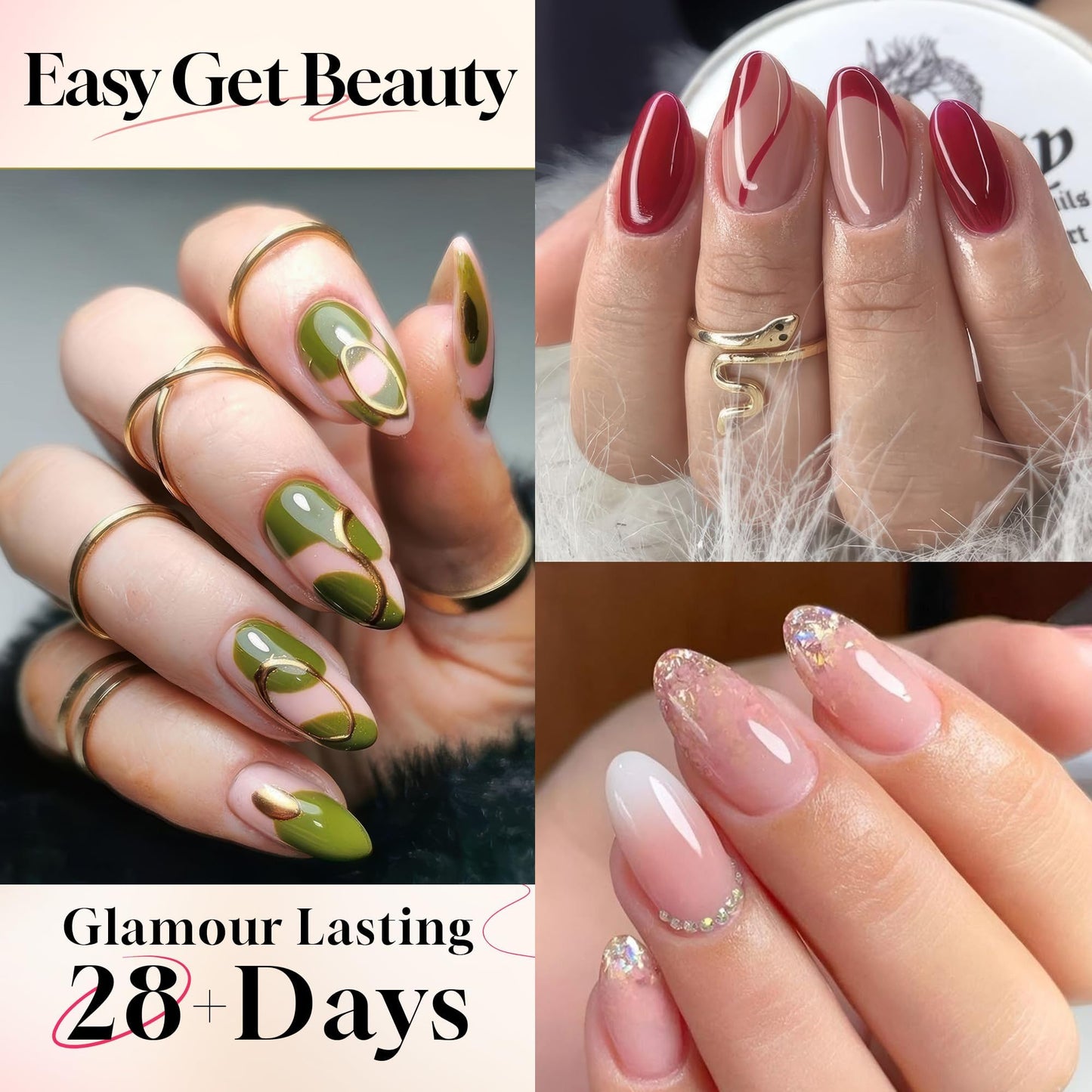 UNA GELLA Short Almond Gel Nail Tips: 504PCS Acylic Nail Tips Almond Shape Extra Short Pre Etched Half Cover 12sizes Salon Quality Soft Press On Nails DIY for Home Nails Extension