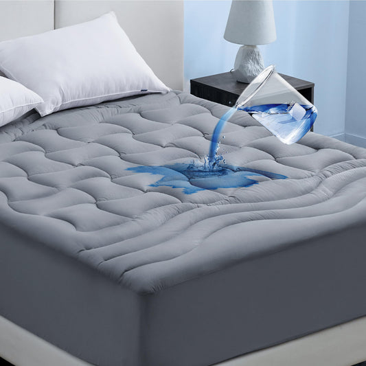 Bedsure Grey Twin XL Mattress Protector Waterproof - Extra Long Twin Waterproof Mattress Topper Pad for College Dorm Essentials, Noiseless Bed Cover with 8-21 Inches Deep Pocket,Grey, 39x80 Inches