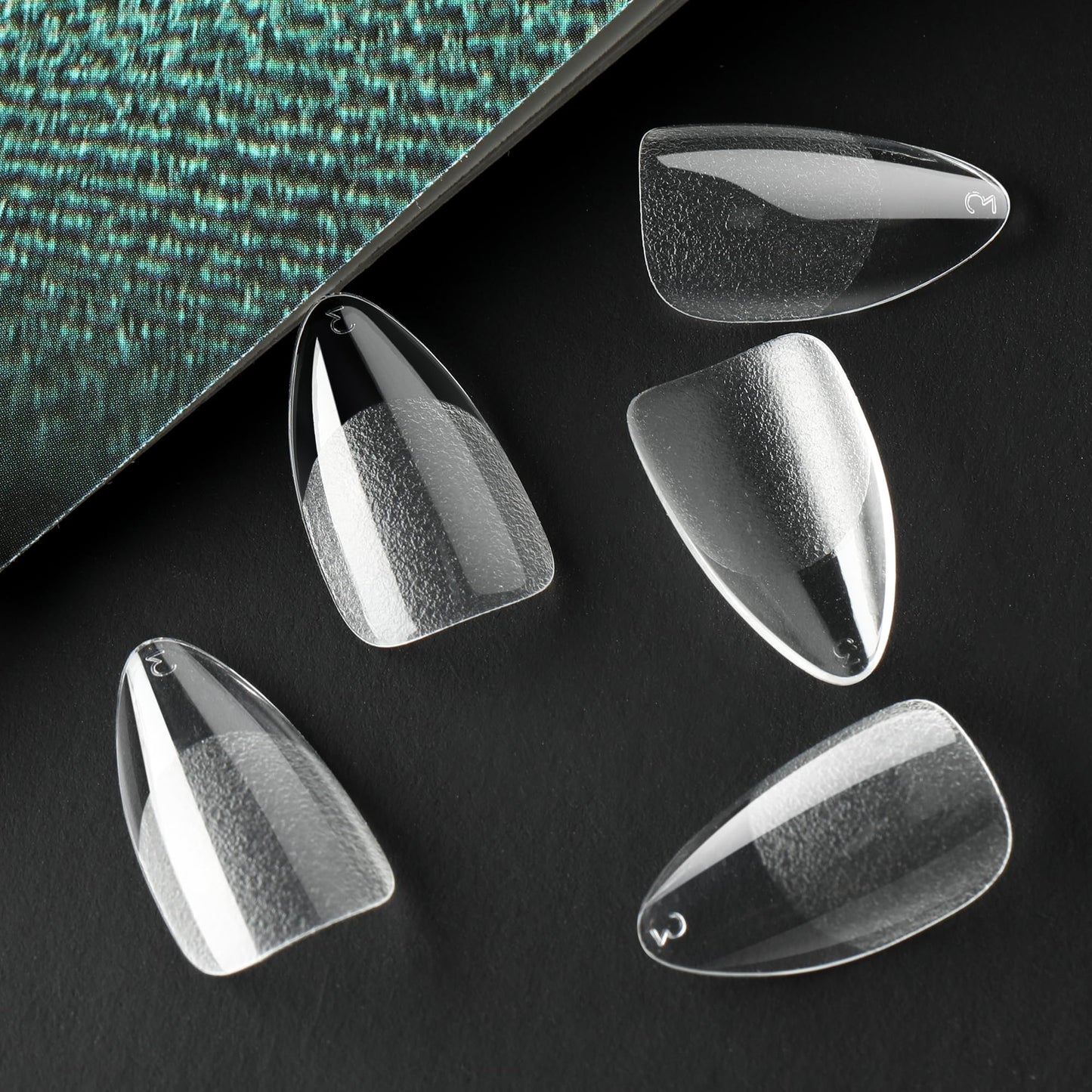 UNA GELLA Short Almond Nail Tips, 312pcs Short Almond Gel Nail Tips Shape Pre Etched Press On Nails Clear Acrylic Fake Nails No C Curve for Full Cover Nails Extension Home Art DIY Salon 12 Sizes