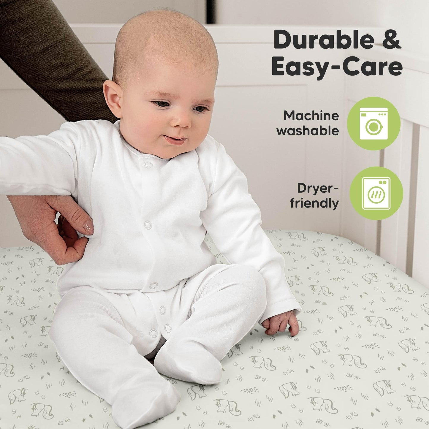 KeaBabies 2-Pack Organic Cotton Crib Sheets for Boys, Girls - 52x28 Fitted Crib Mattress Sheet Neutral, Breathable Cover for Baby Bed Set, Toddler Mattress, Soft & Cute Prints (Lune Mystic)