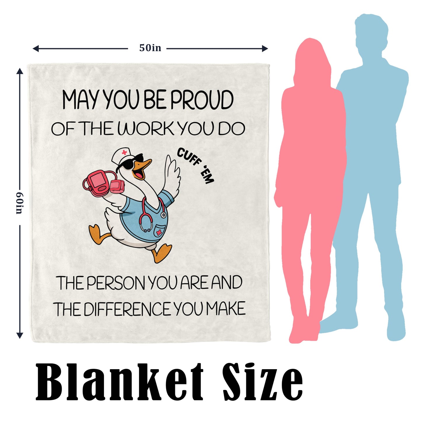 Zlomjro Funny Gifts for Nurses Female, Nurse Blanket, Certified Nurses Day/Week Gifts, RN/LPN/Appreciation Gift for Women, Nursing Graduation Gift, Cozy Warm Throw Blanket 60" X 50"