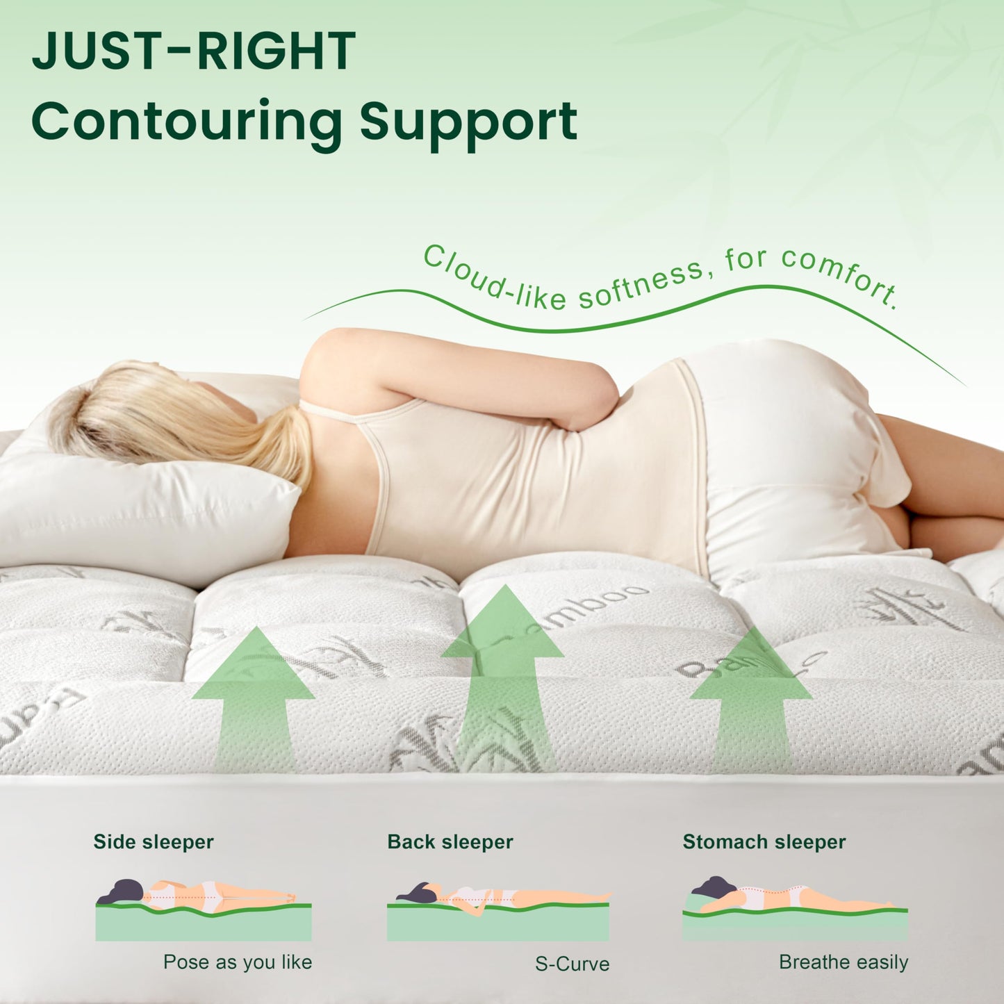 Love's cabin Twin Mattress Topper Viscose Derived from Bamboo, Thick Pillow Top Mattress Pad with Stretchable Pockets for 8"-20" Mattress, Soft Breathable Cooling Mattress Topper for Hot Sleepers