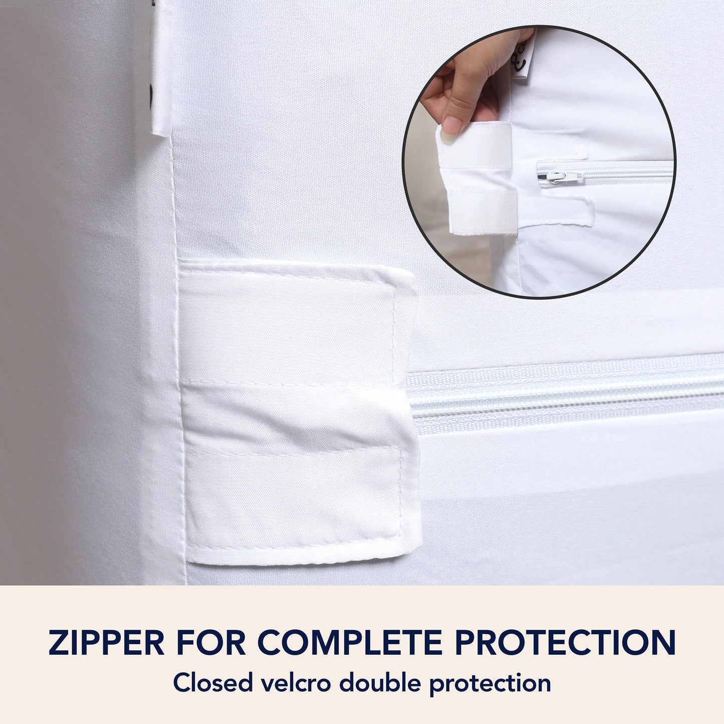 Full Mattress Protector Encasement with Zipper – Waterproof Mattress Protector Full Size – Soft, Breathable & Noiseless Zippered Mattress Cover – Fits Up to 12”