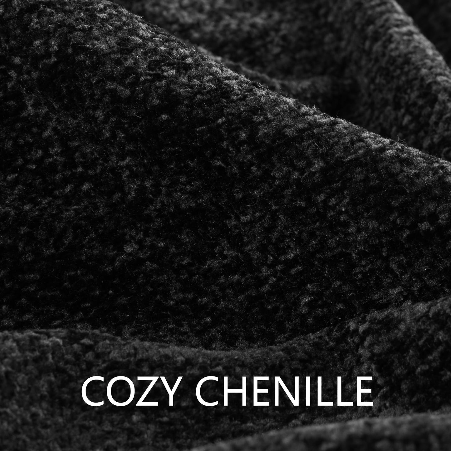 LONG CREATE Chunky Knit Throw Blanket Bundle Chenille Throw Blanket， 50"X 60" Black