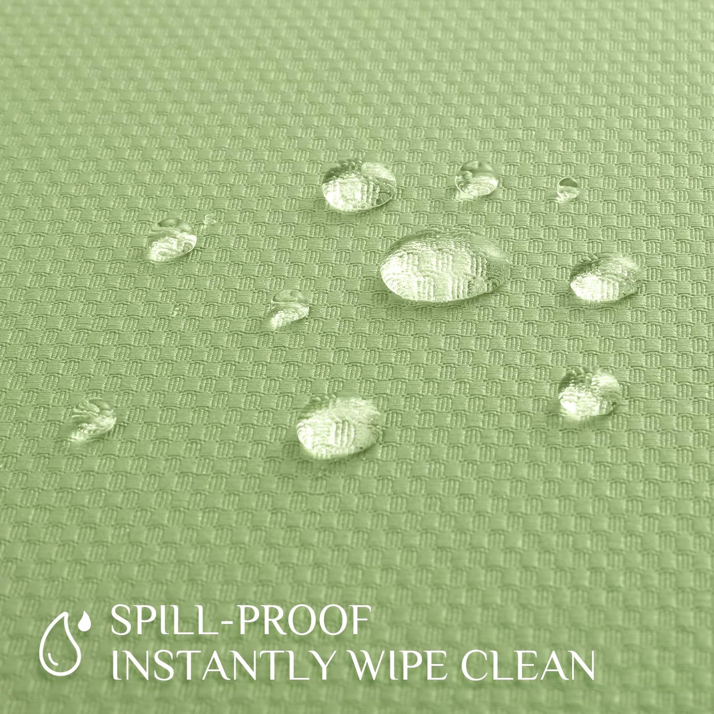 Softalker Sage Green Tablecloth Rectangle, Jacquard Weaved Texture Pattern Spring Tablecloth, Waterproof Wrinkle Free Washable Table Cloth for Outdoor Party Dinner - 52 x 70 Inch